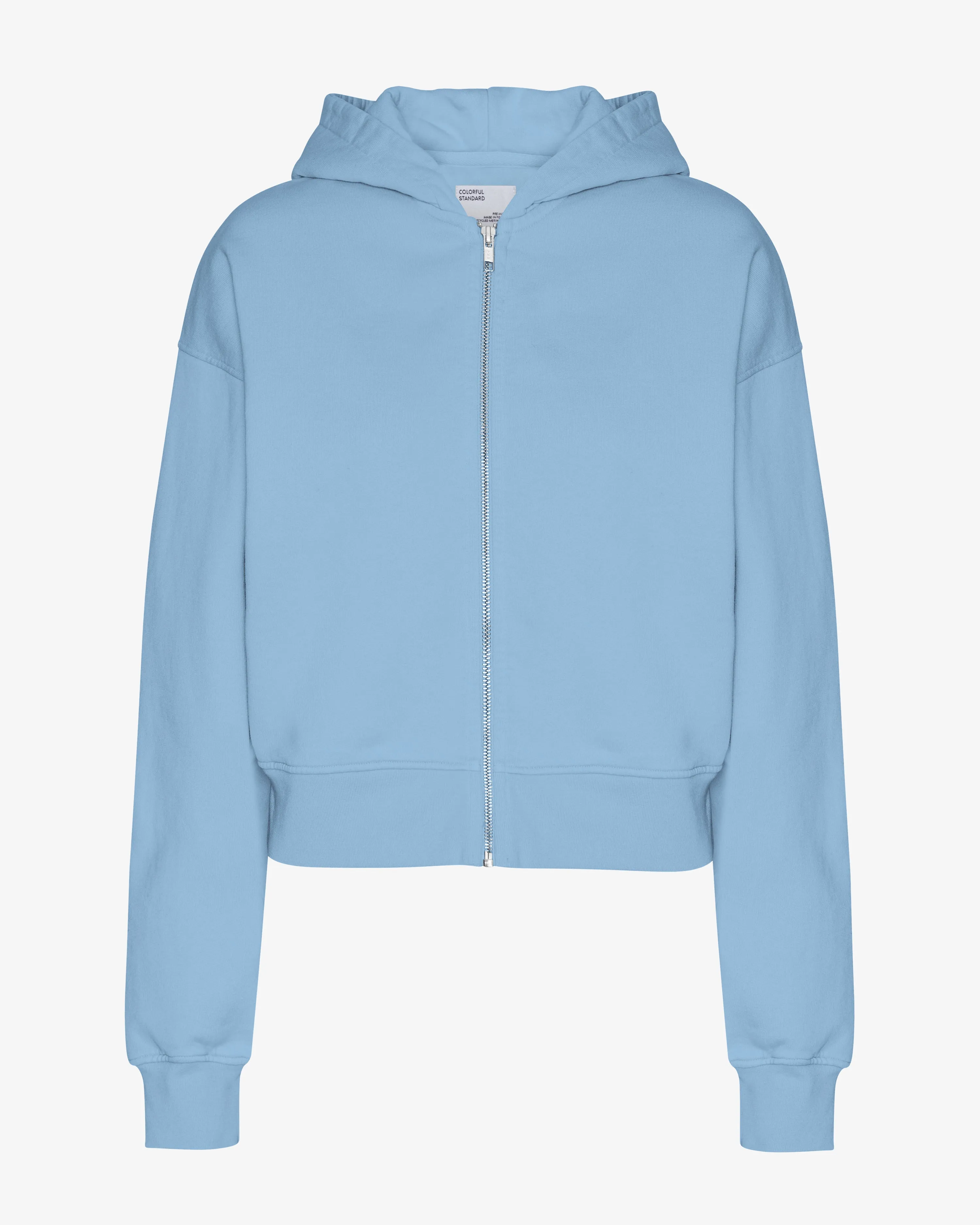 Organic Crop Zip Hood - Seaside Blue