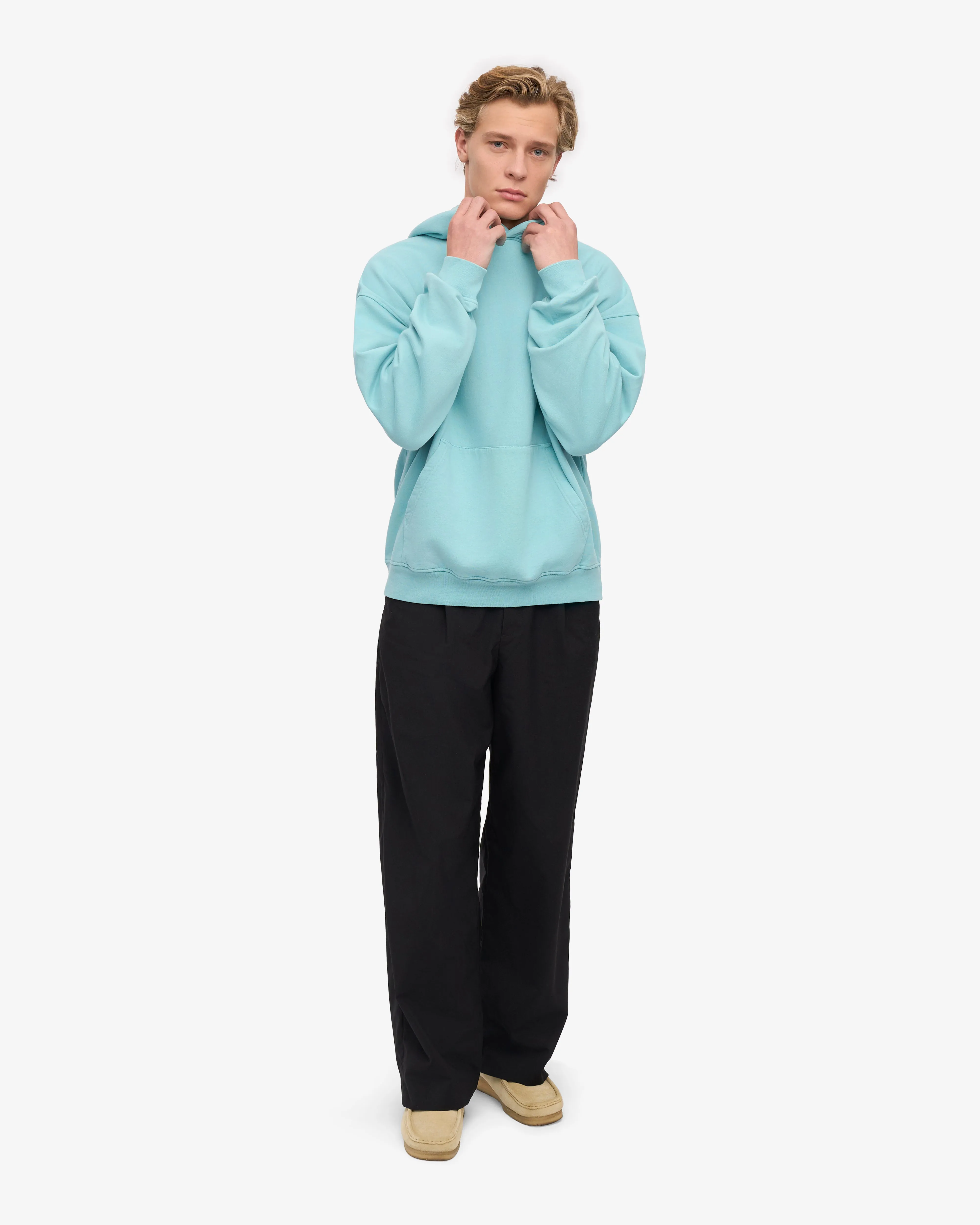 Organic Oversized Hood - Teal Blue