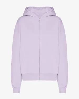 Organic Oversized Zip Hood - Soft Lavender