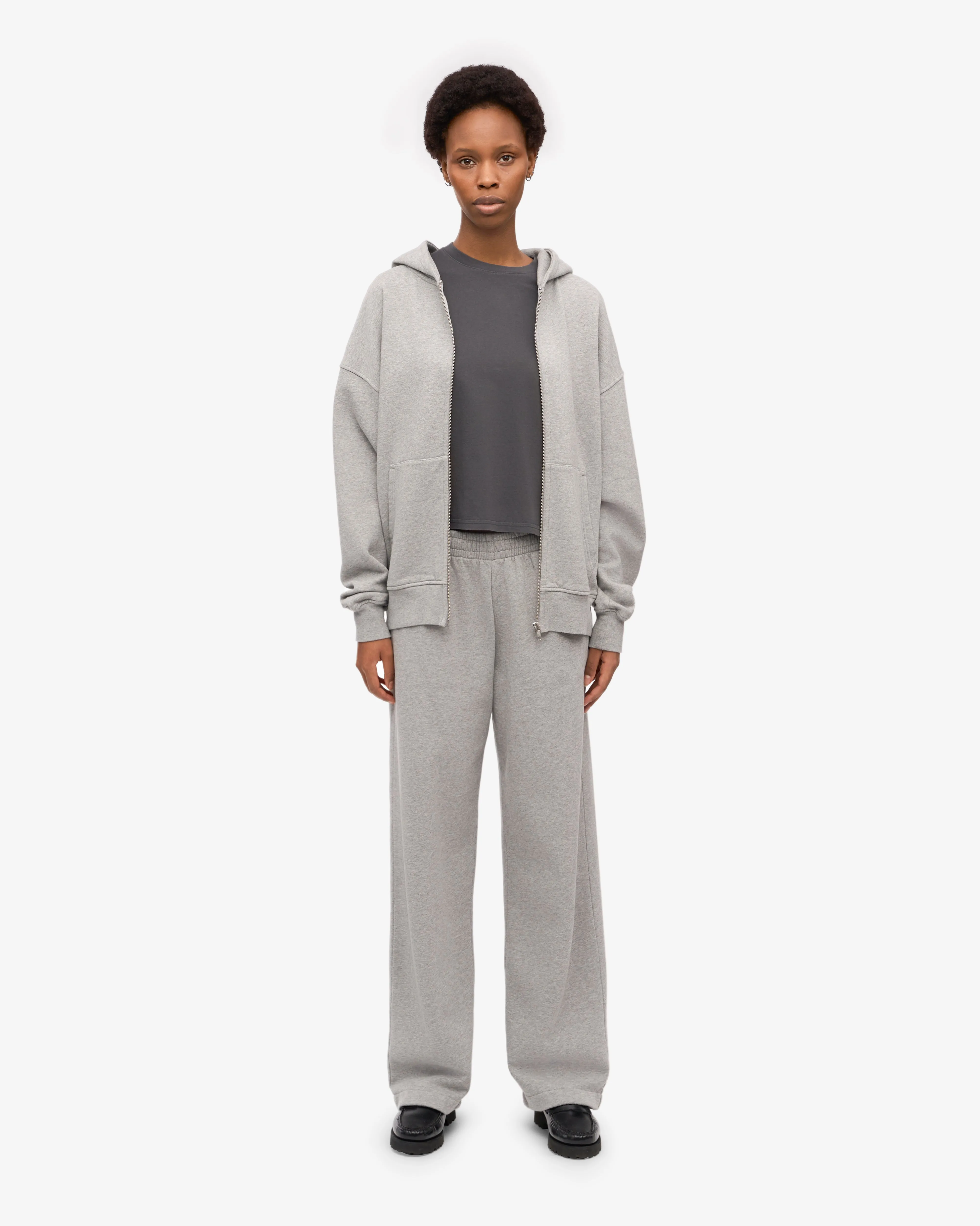 Organic Oversized Zip Hood - Soft Lavender
