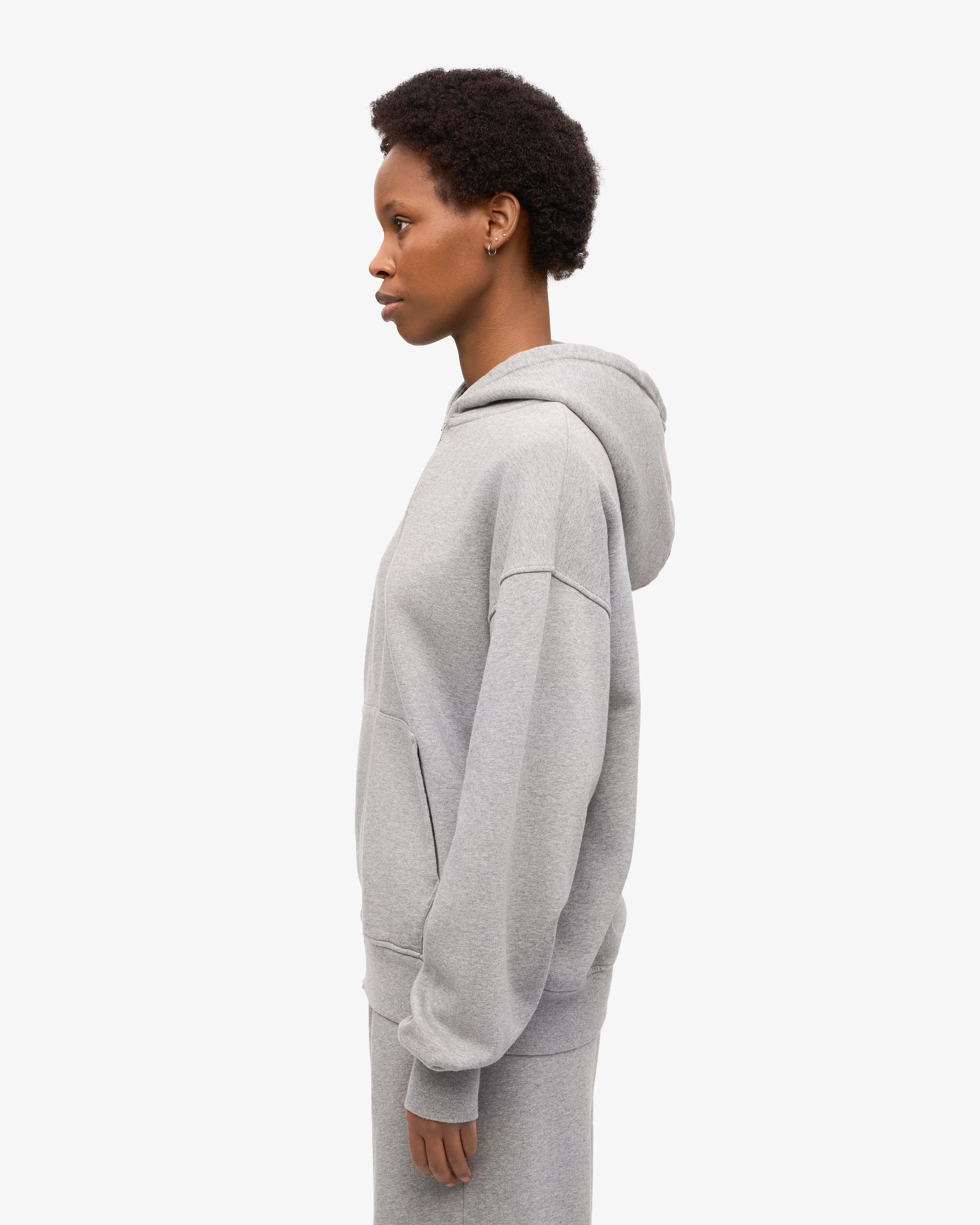 Organic Oversized Zip Hood - Soft Lavender
