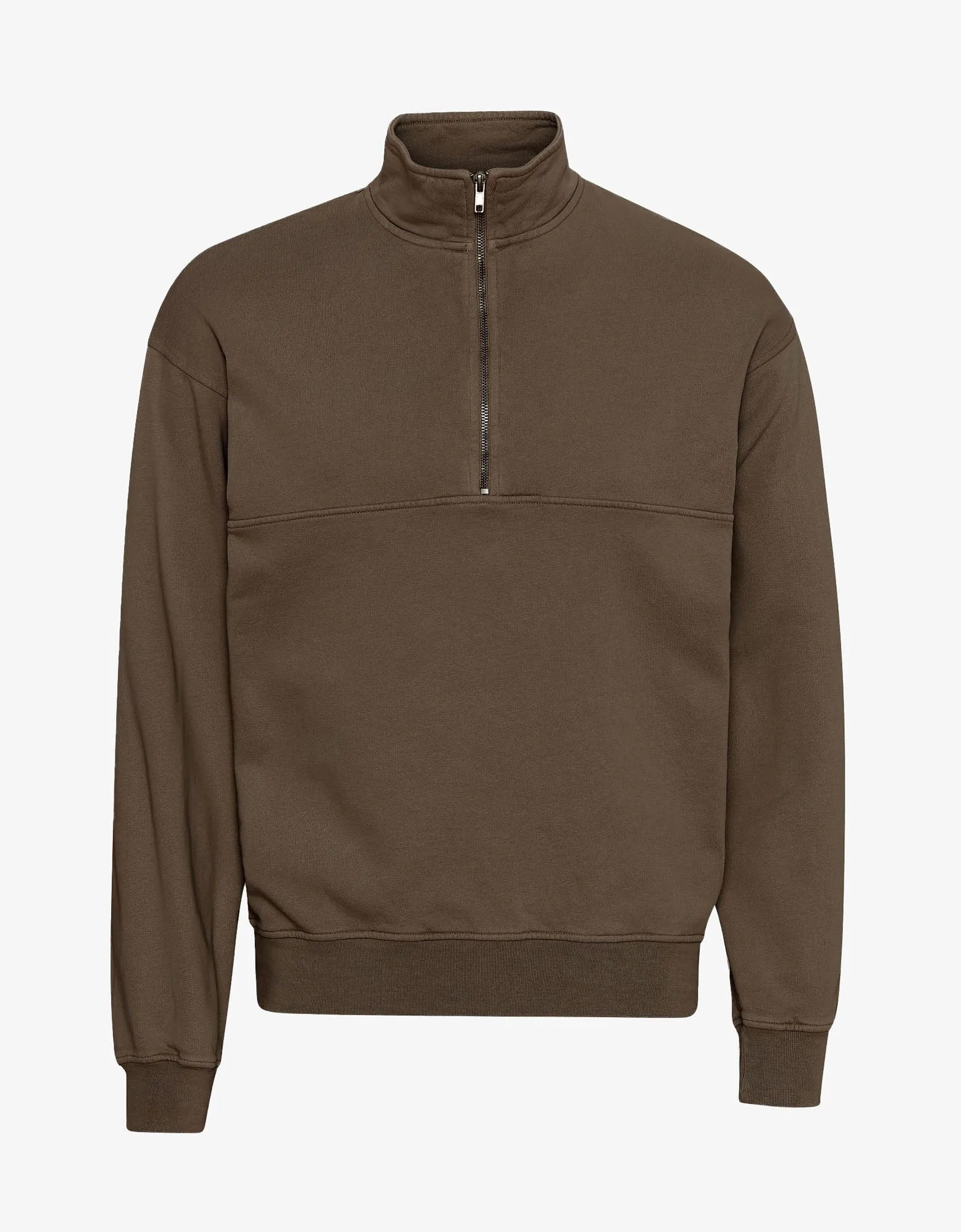 Organic Quarter Zip - Cedar Brown