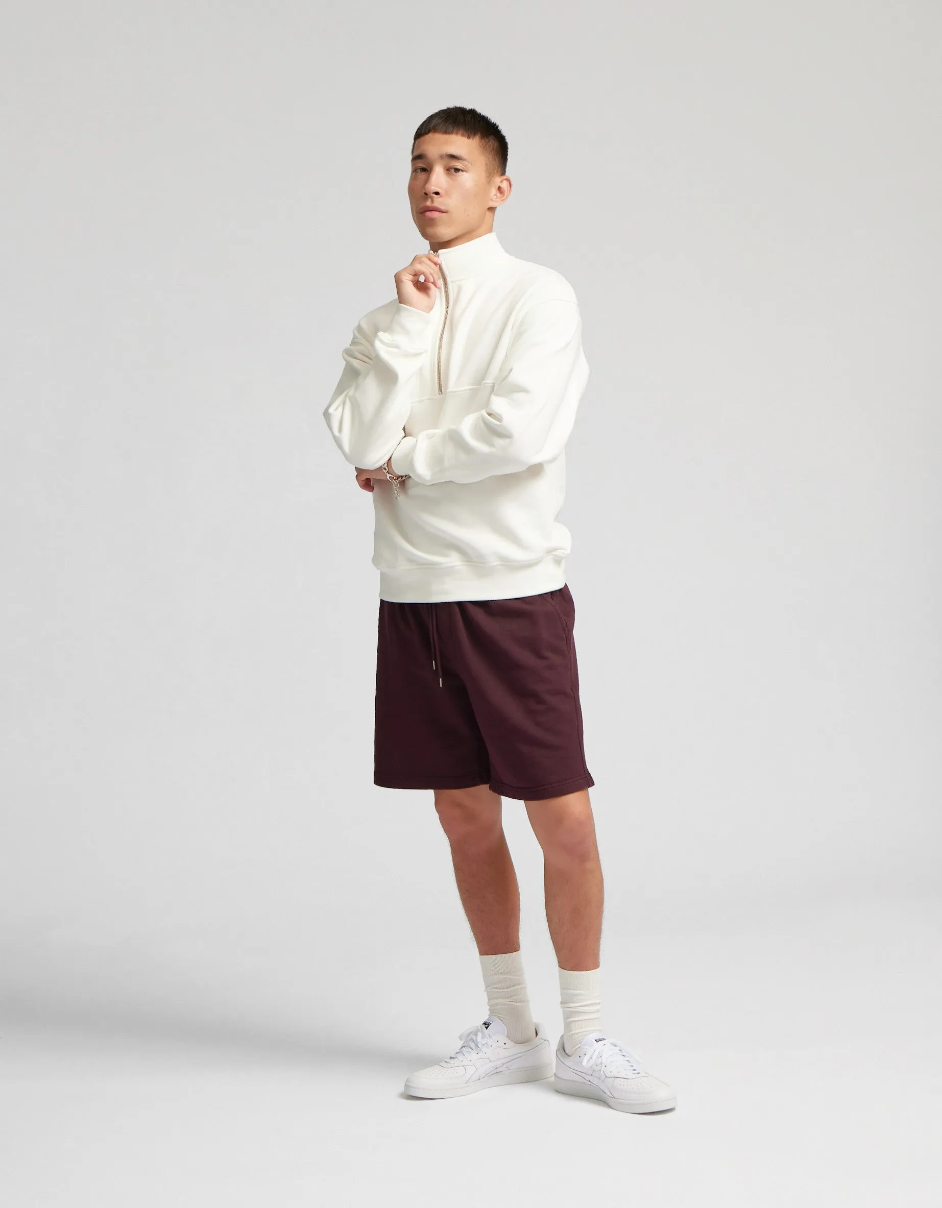 Organic Quarter Zip - Misty Brown