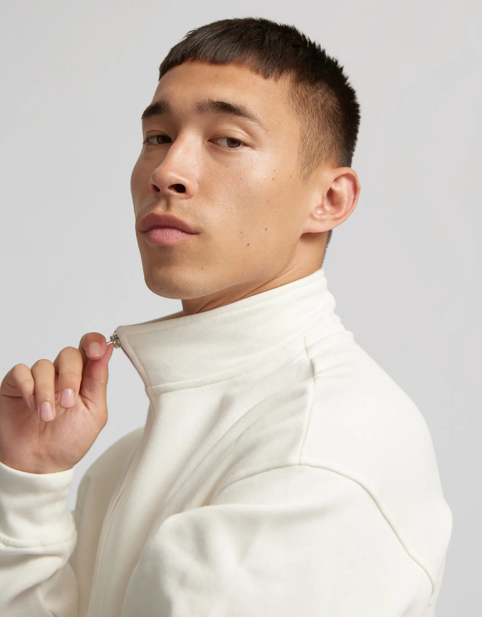 Organic Quarter Zip - Misty Brown