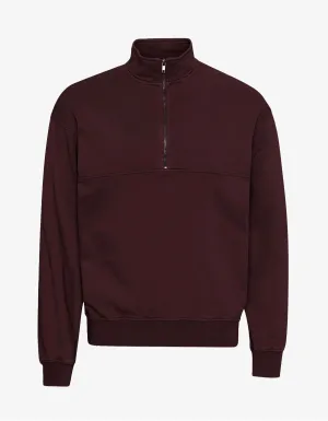 Organic Quarter Zip - Oxblood Red
