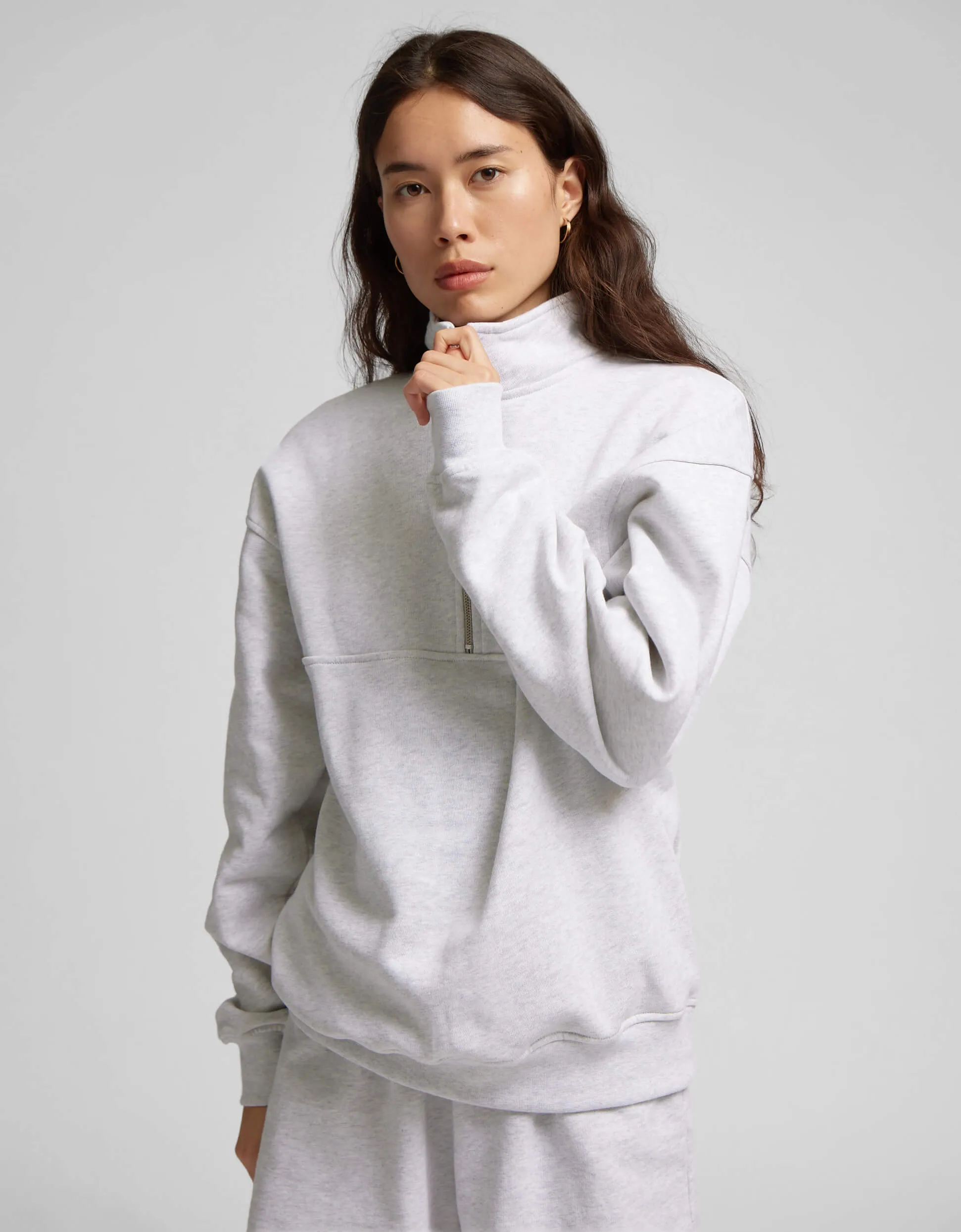 Organic Quarter Zip - Oxblood Red