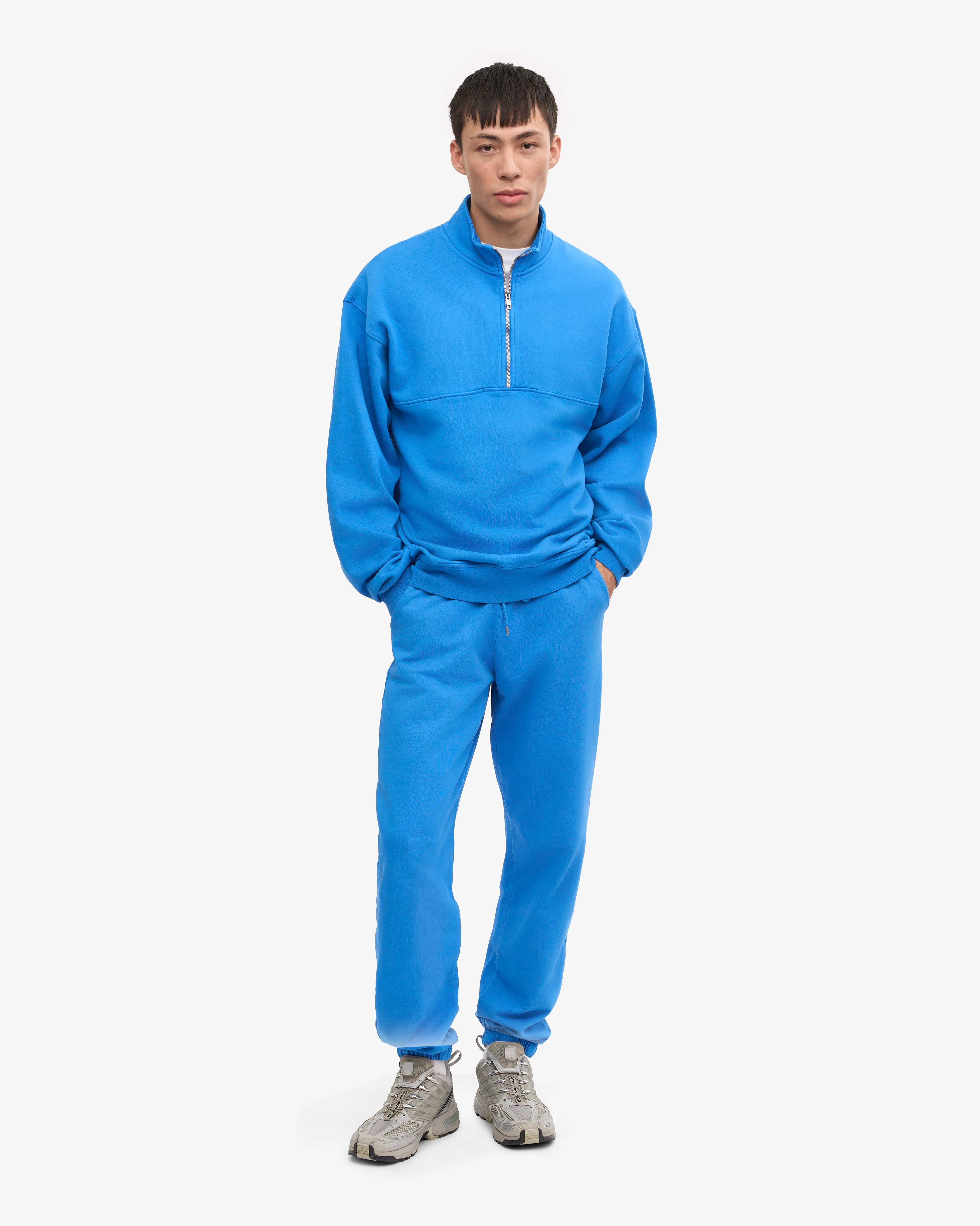 Organic Quarter Zip - Pacific Blue