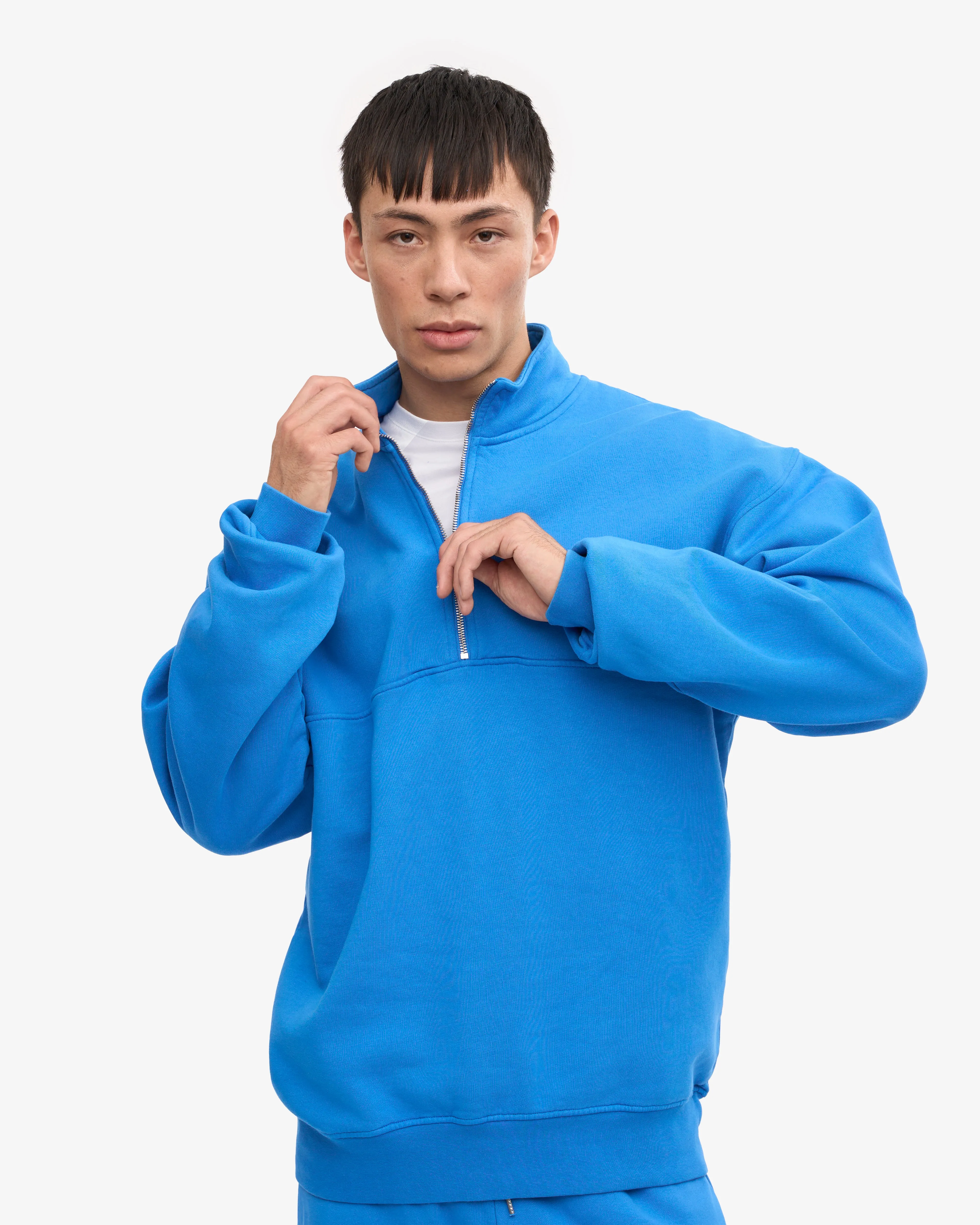Organic Quarter Zip - Pacific Blue
