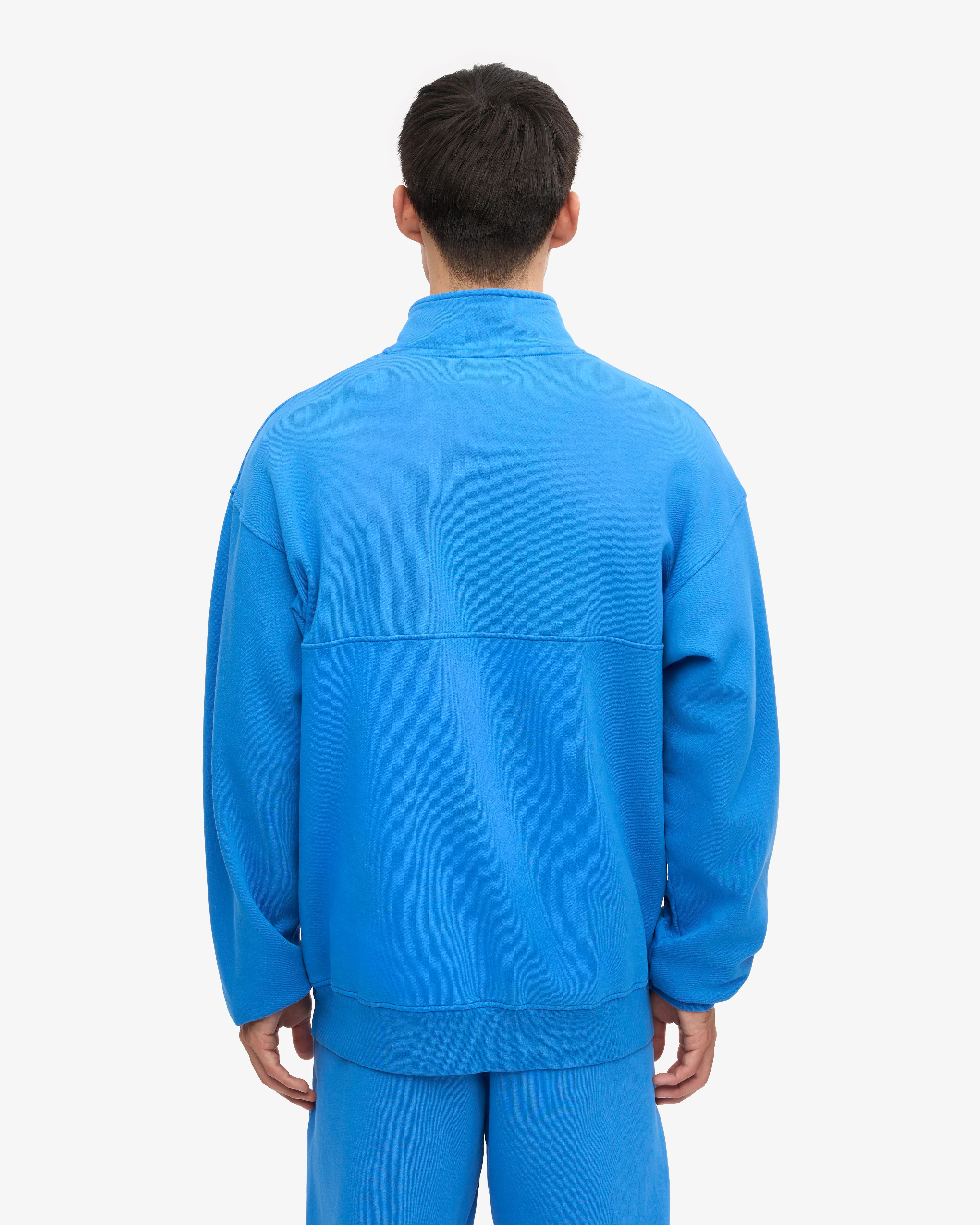 Organic Quarter Zip - Pacific Blue