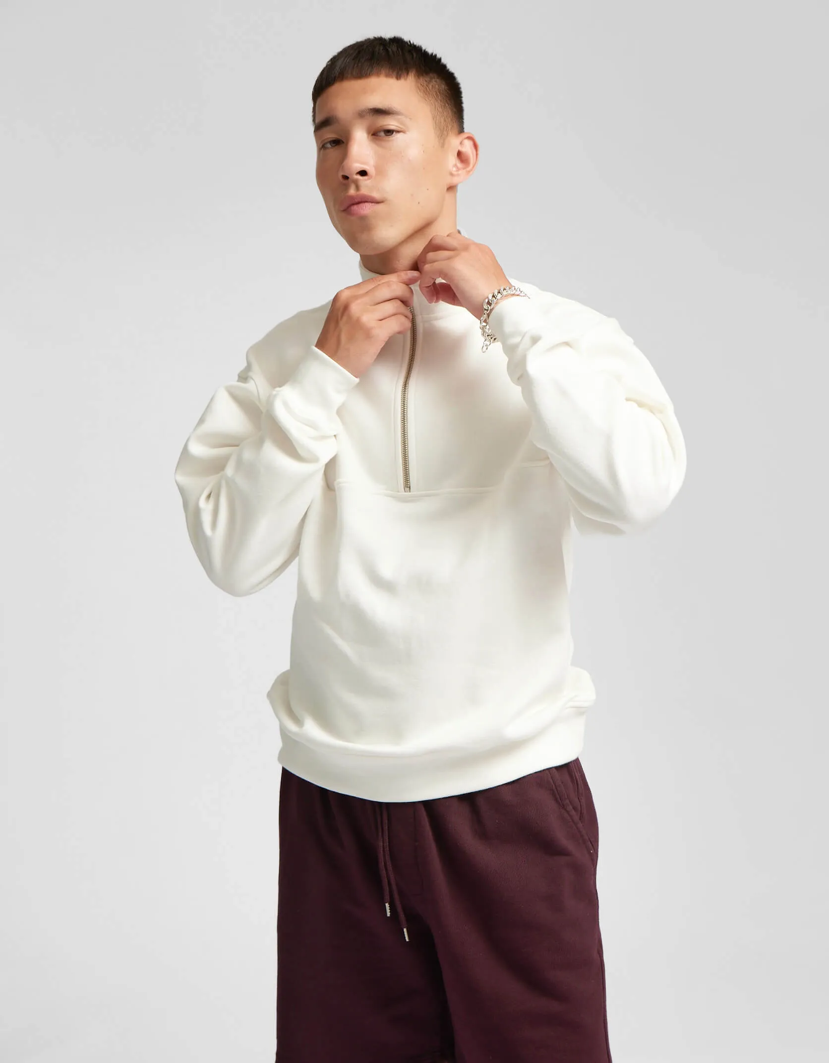 Organic Quarter Zip - Storm Grey