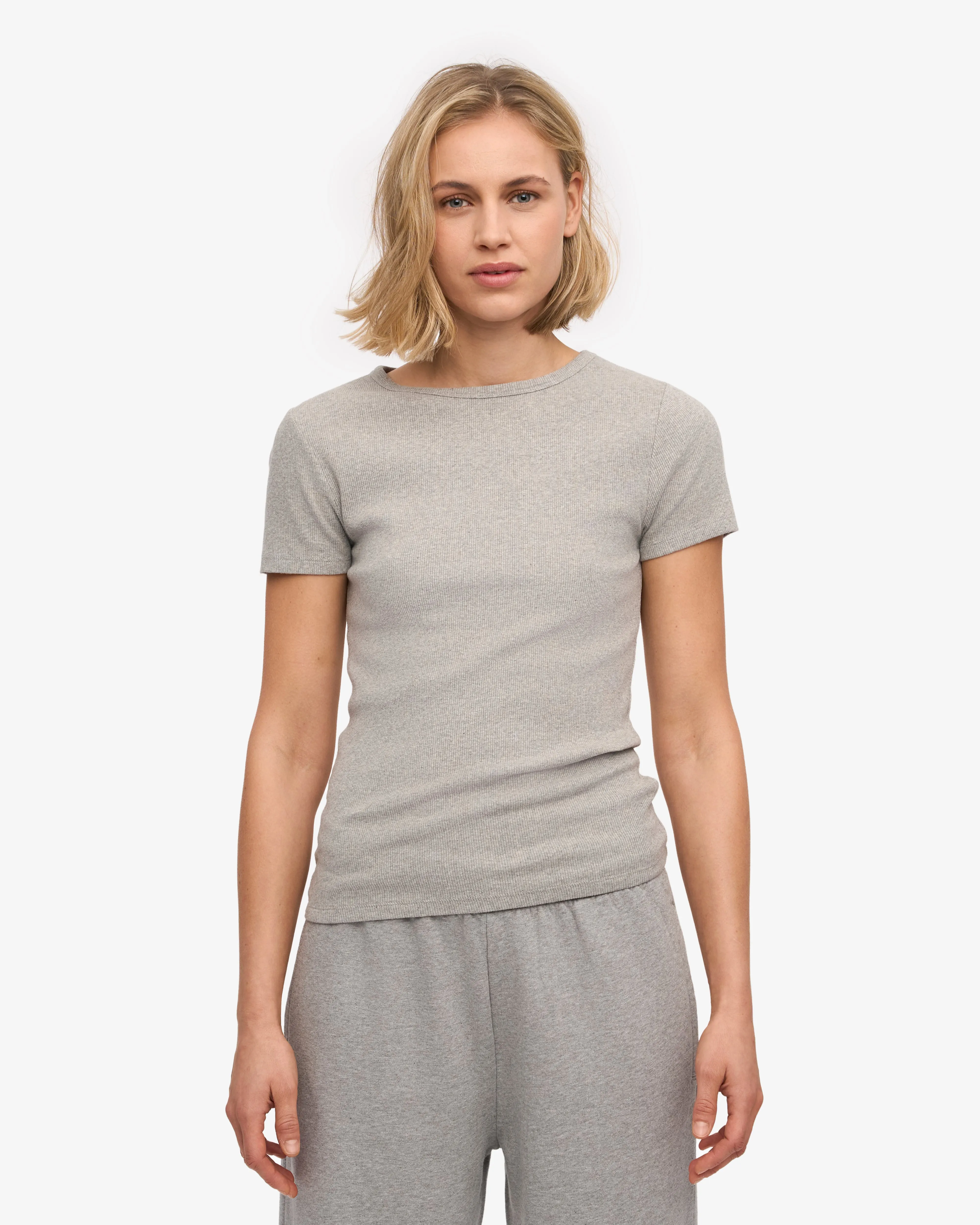 Organic Rib T-Shirt - Cherry Blossom