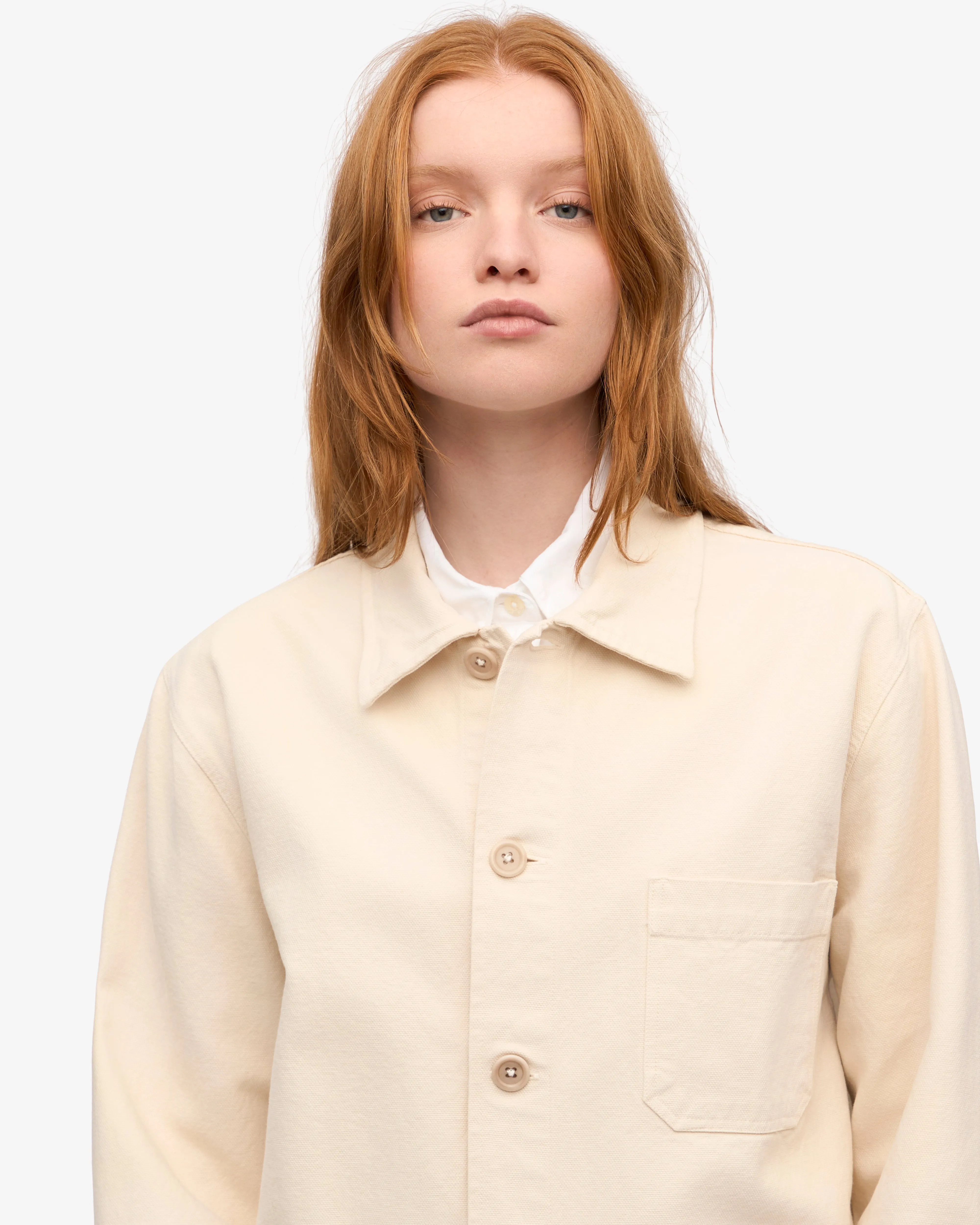 Organic Workwear Jacket - Ivory White