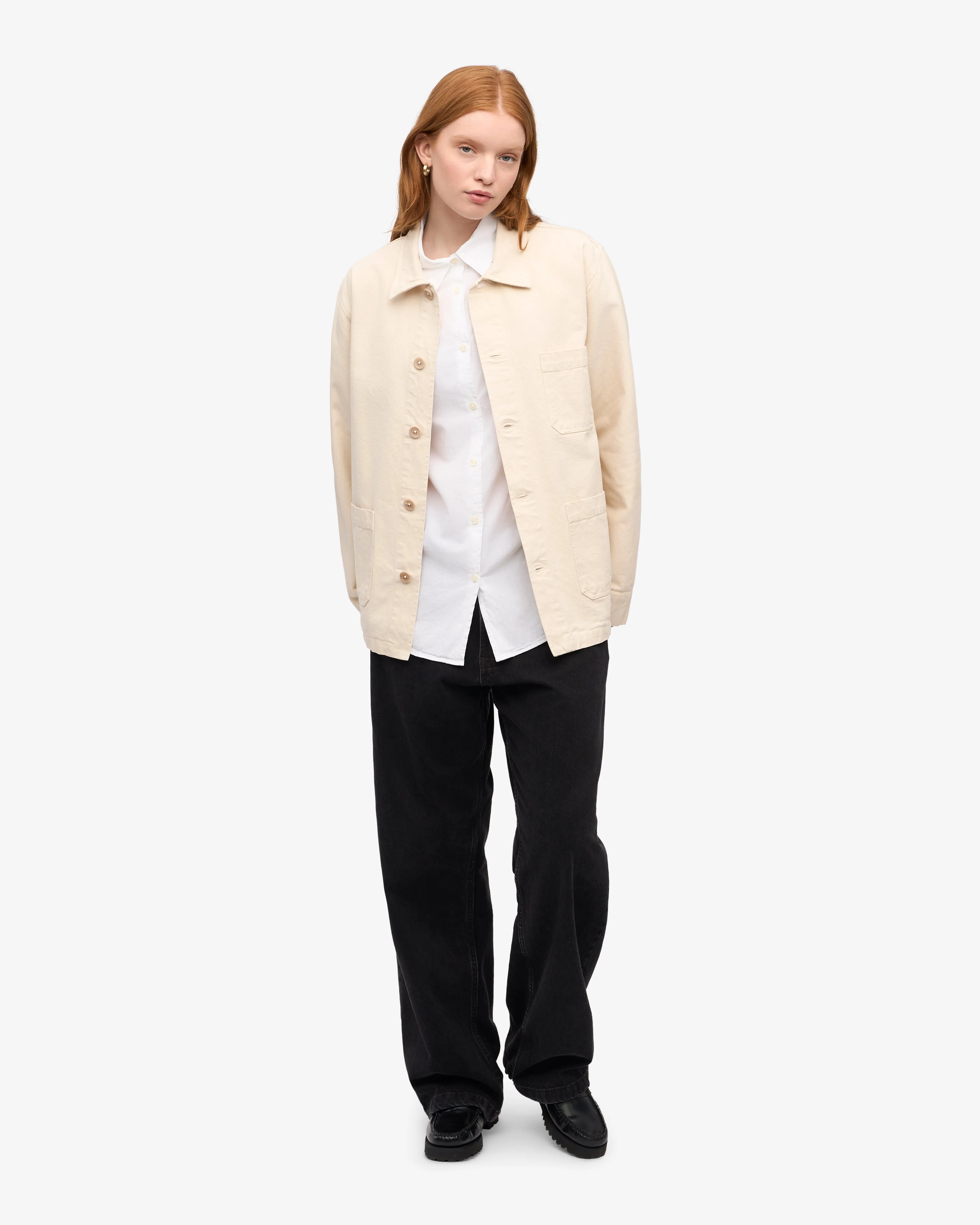 Organic Workwear Jacket - Ivory White