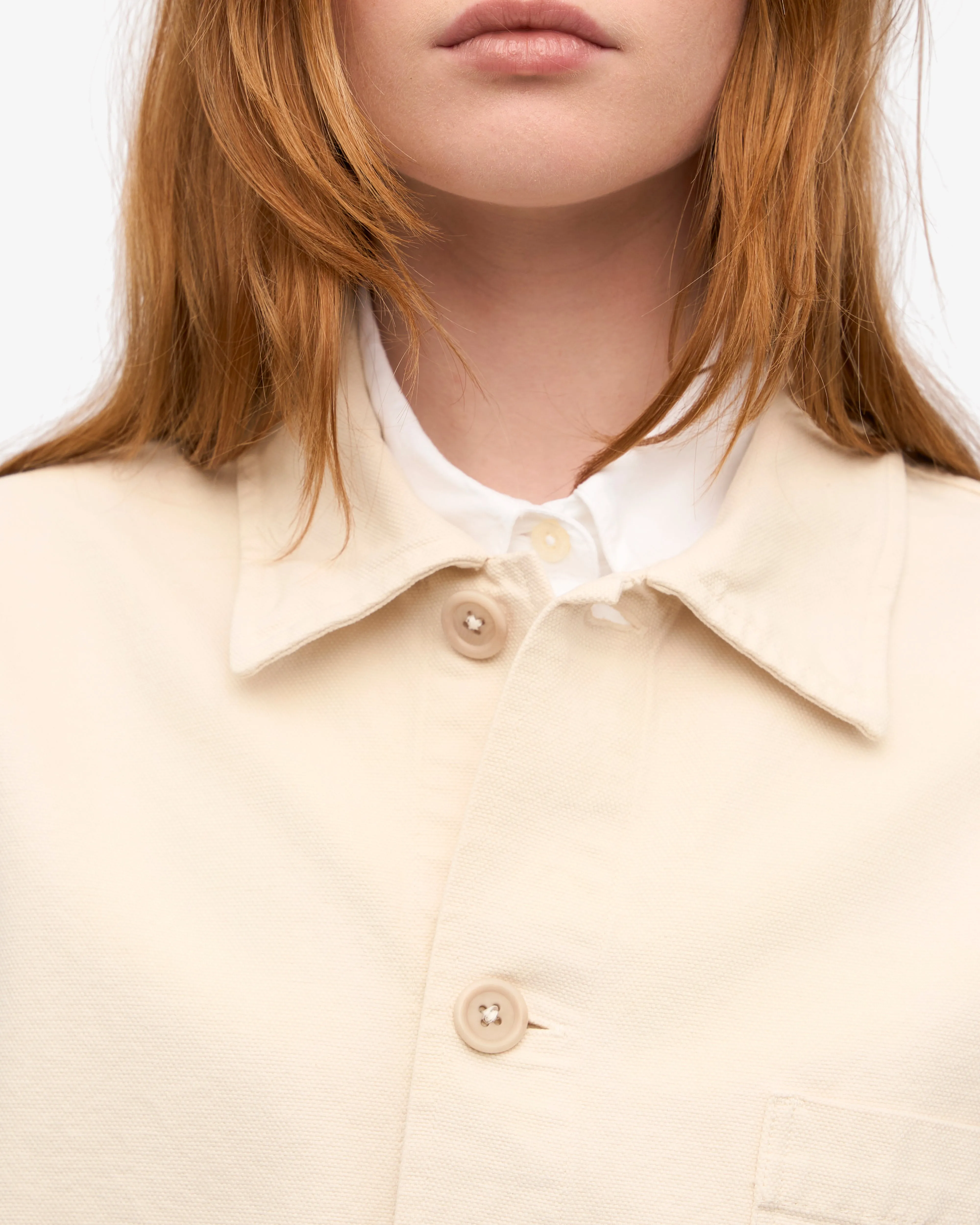 Organic Workwear Jacket - Ivory White