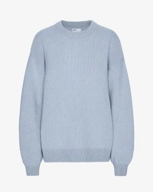 Oversized Merino Wool Crew - Polar Blue
