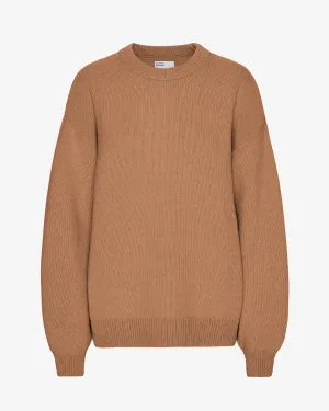 Oversized Merino Wool Crew - Sahara Camel