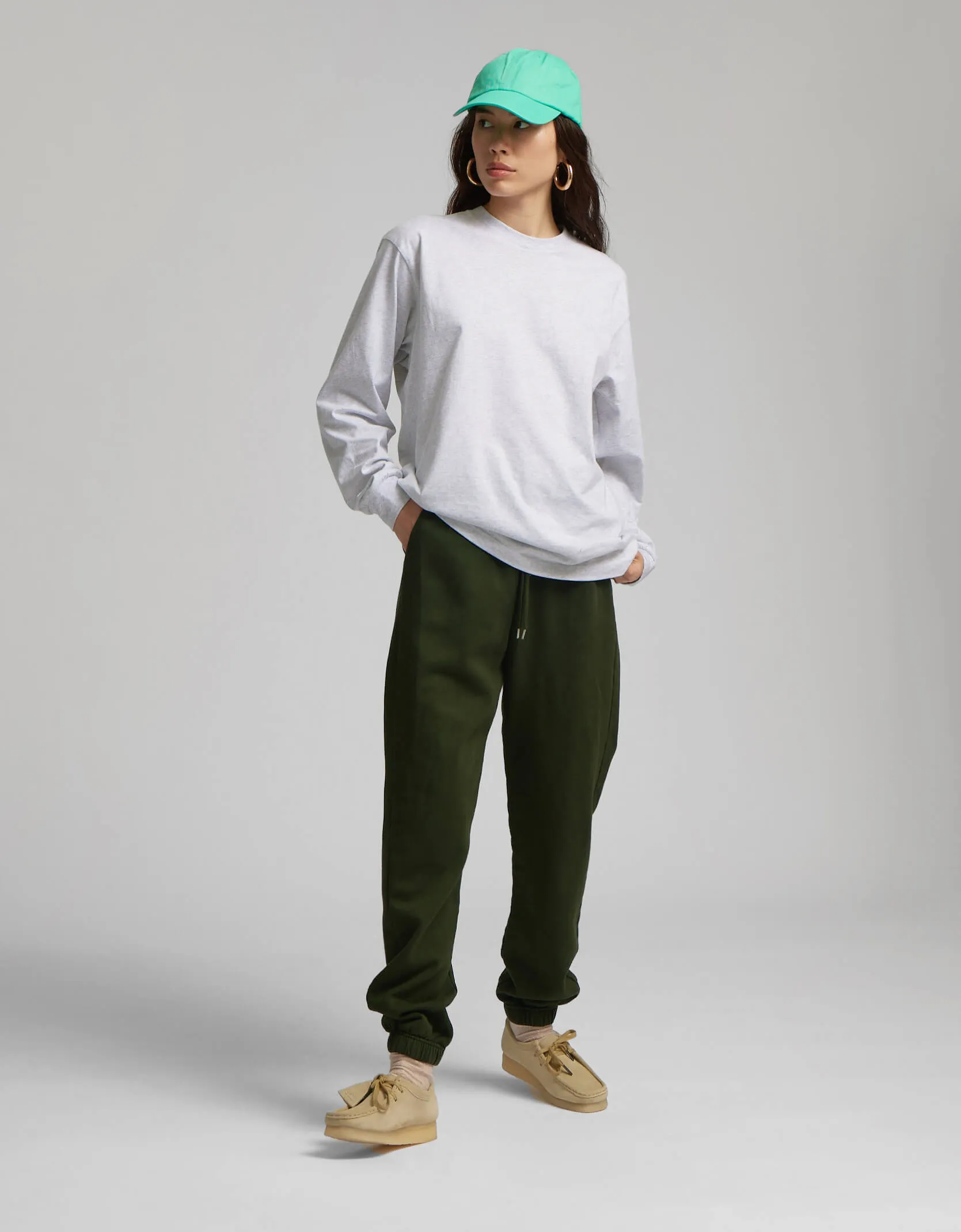 Oversized Organic LS T-shirt - Dusty Olive
