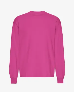 Oversized Organic LS T-Shirt - Magenta Blaze