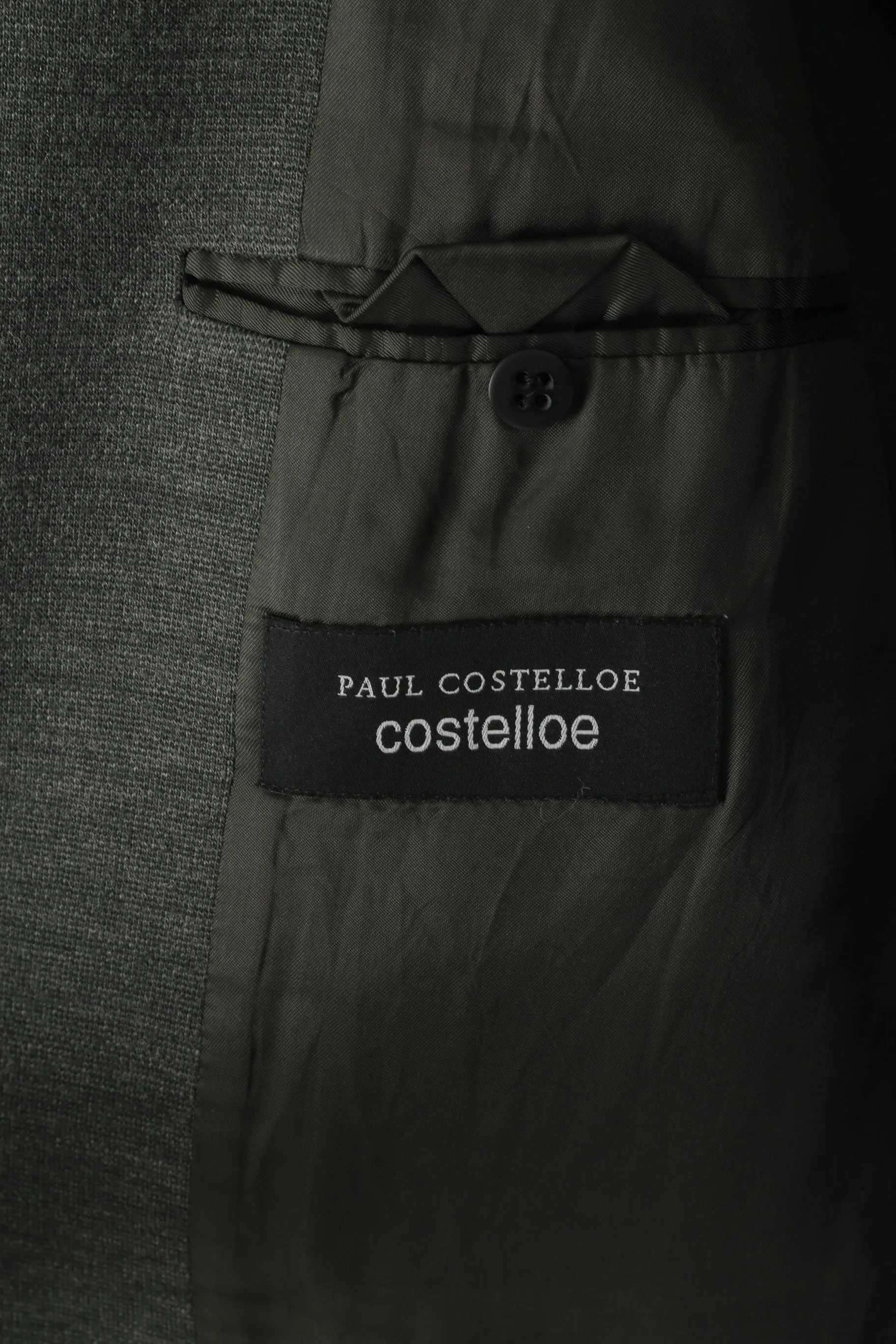 Paul Costelloe Men 42 52 Blazer Gray Wool Plain Classic Single Breasted Jacket