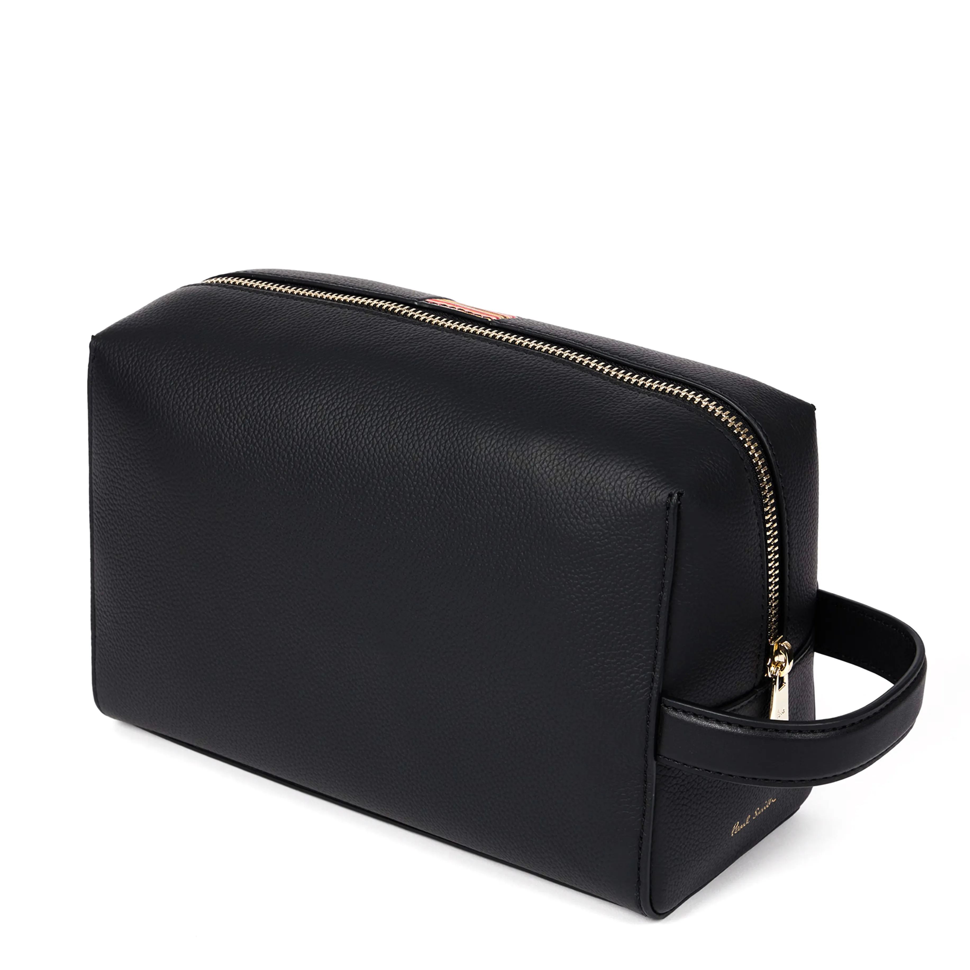 Paul Smith Leather Signature Stripe Wash Bag Black