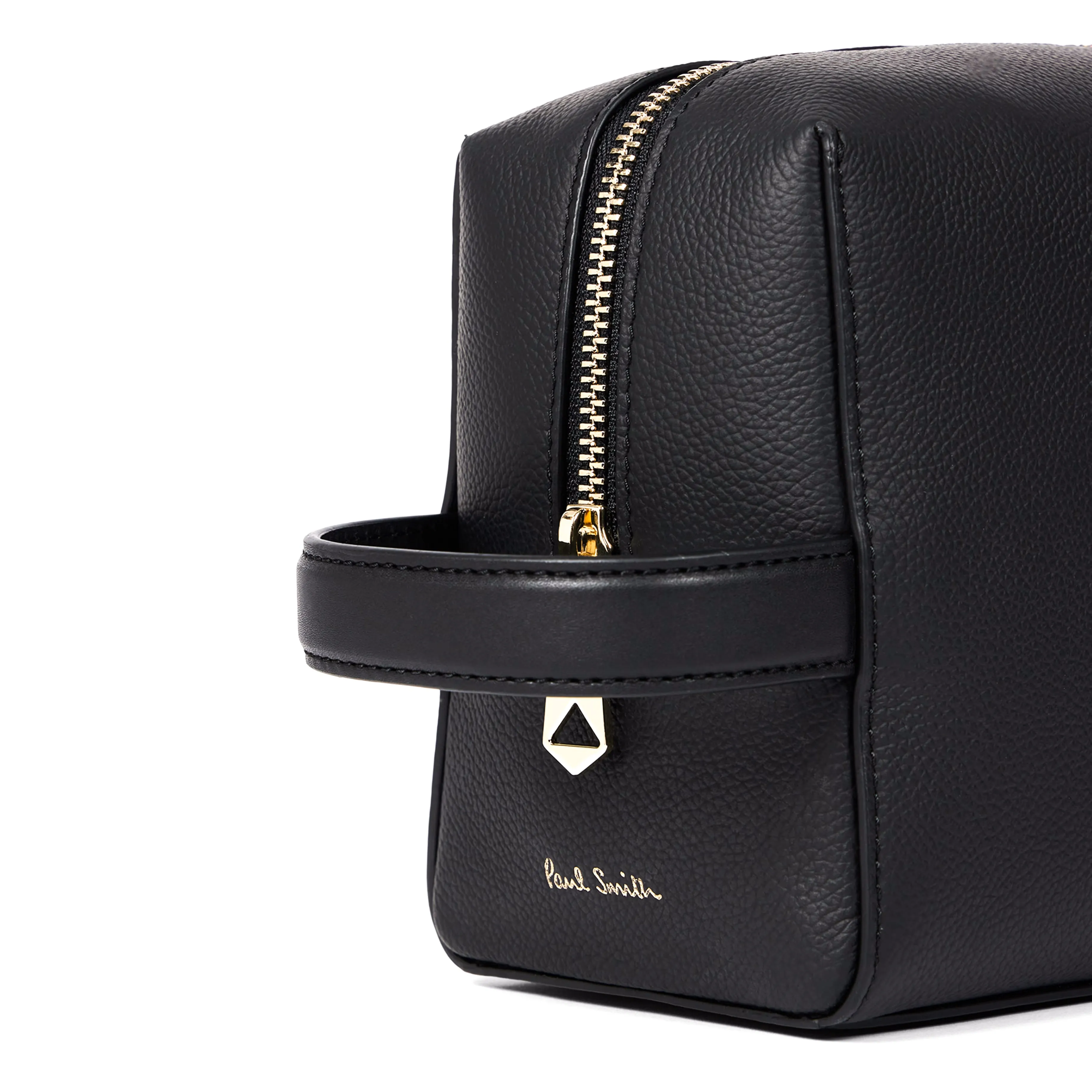 Paul Smith Leather Signature Stripe Wash Bag Black