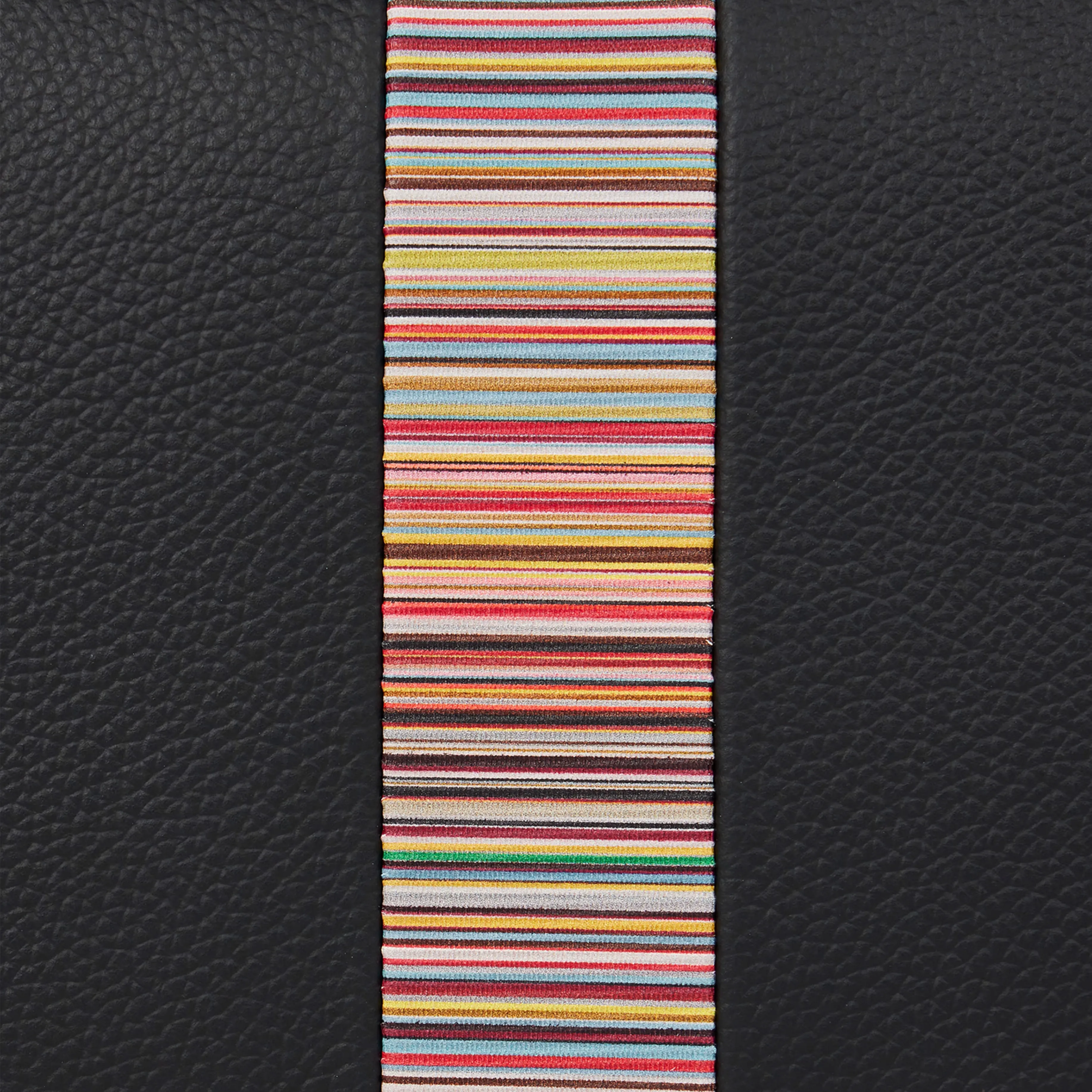 Paul Smith Leather Signature Stripe Wash Bag Black