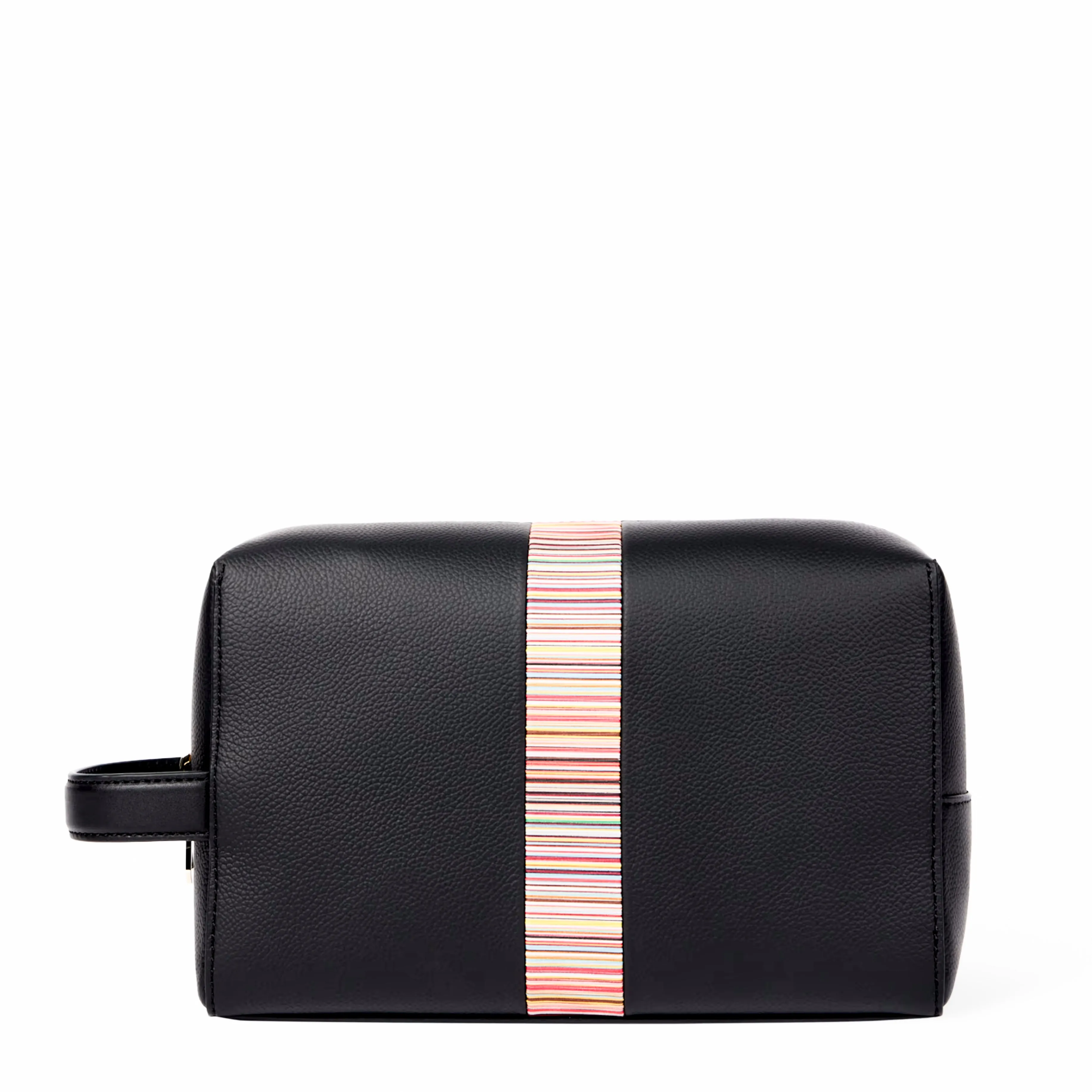 Paul Smith Leather Signature Stripe Wash Bag Black