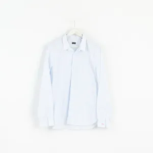 Paul Smith Men XL Casual Shirt Blue Striped Cotton Fitted Long Sleeve Top