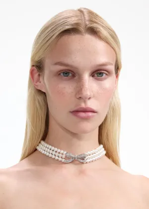 Pearl Bow Choker Self Portrait