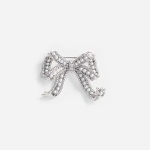 Pearl Crystal Bow Brooch Self Portrait