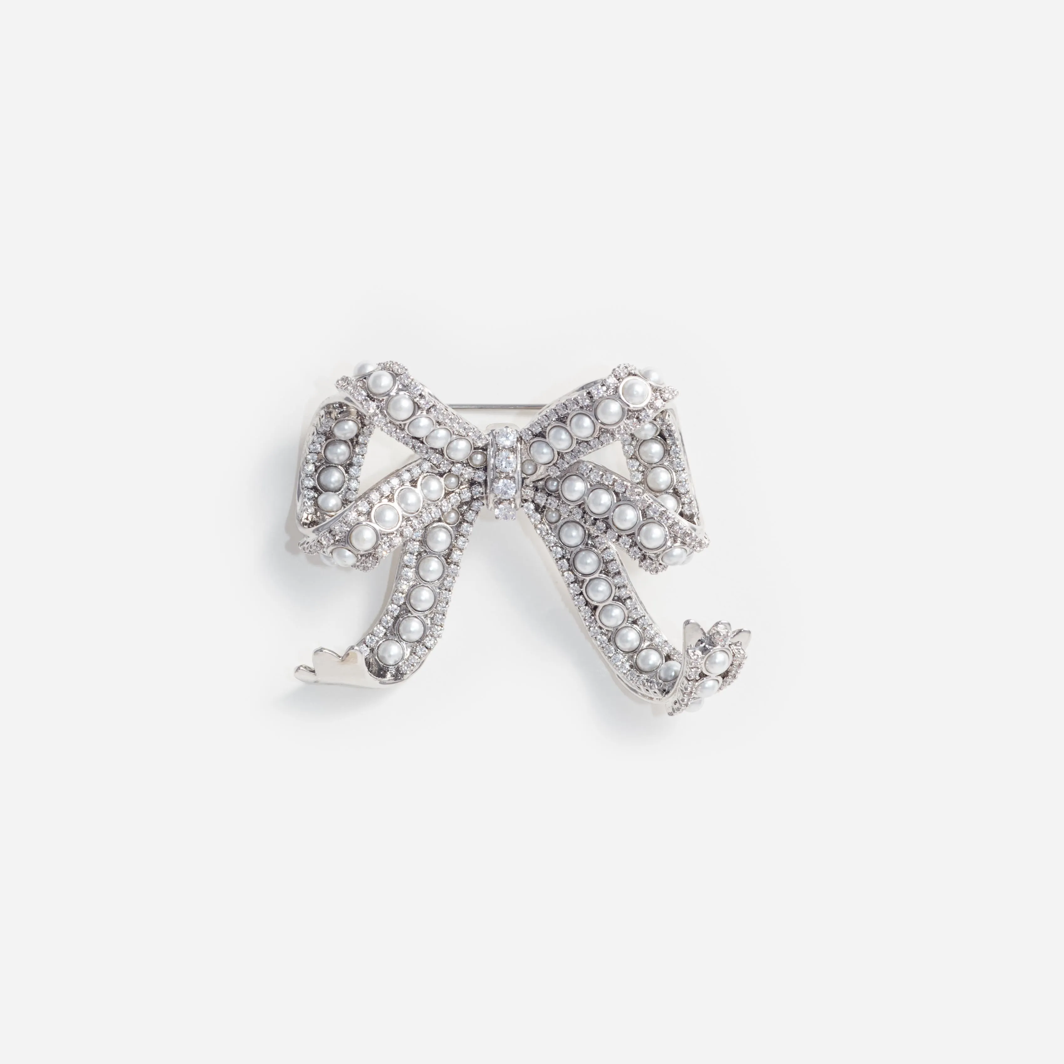 Pearl Crystal Bow Brooch Self Portrait