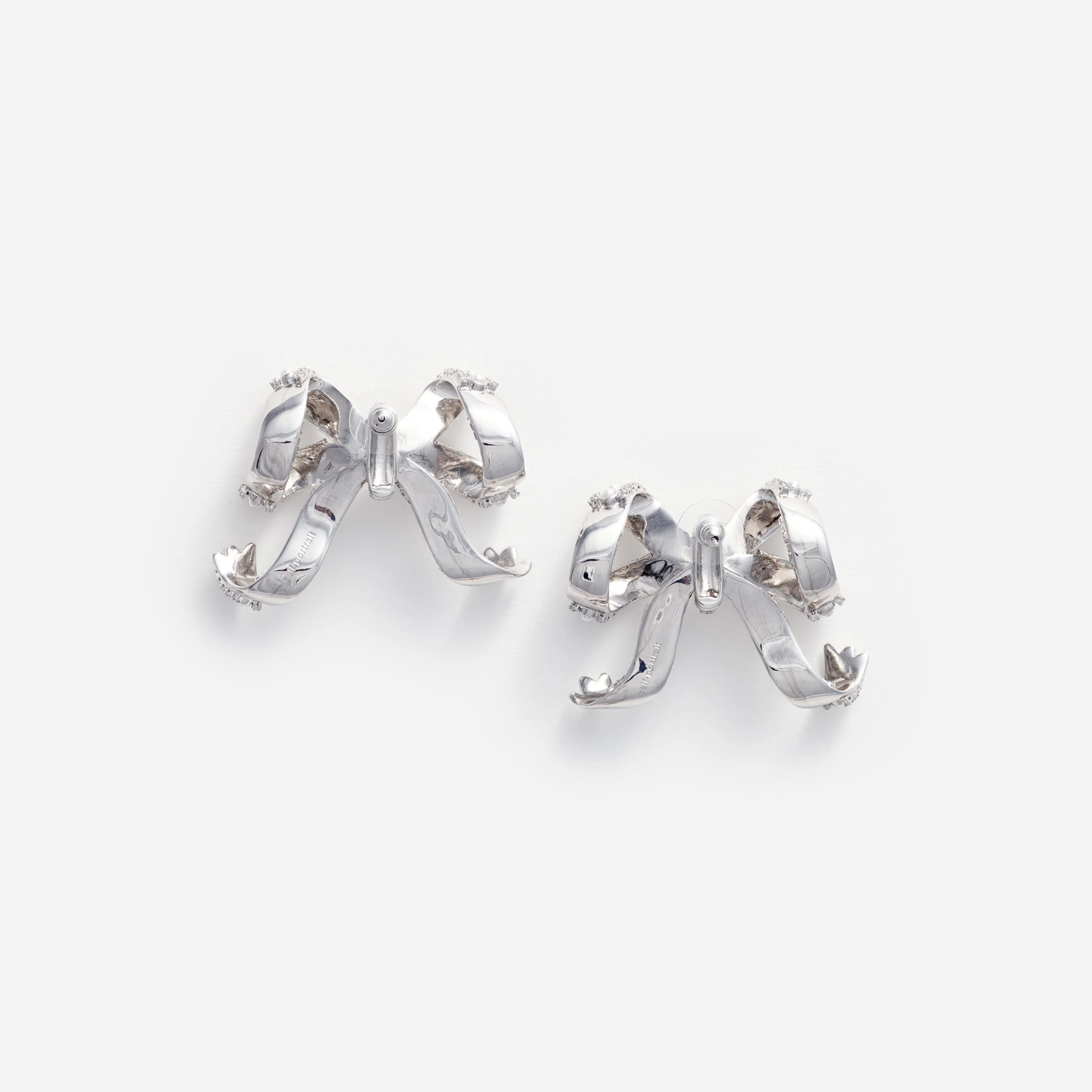 Pearl Crystal Bow Earrings Self Portrait