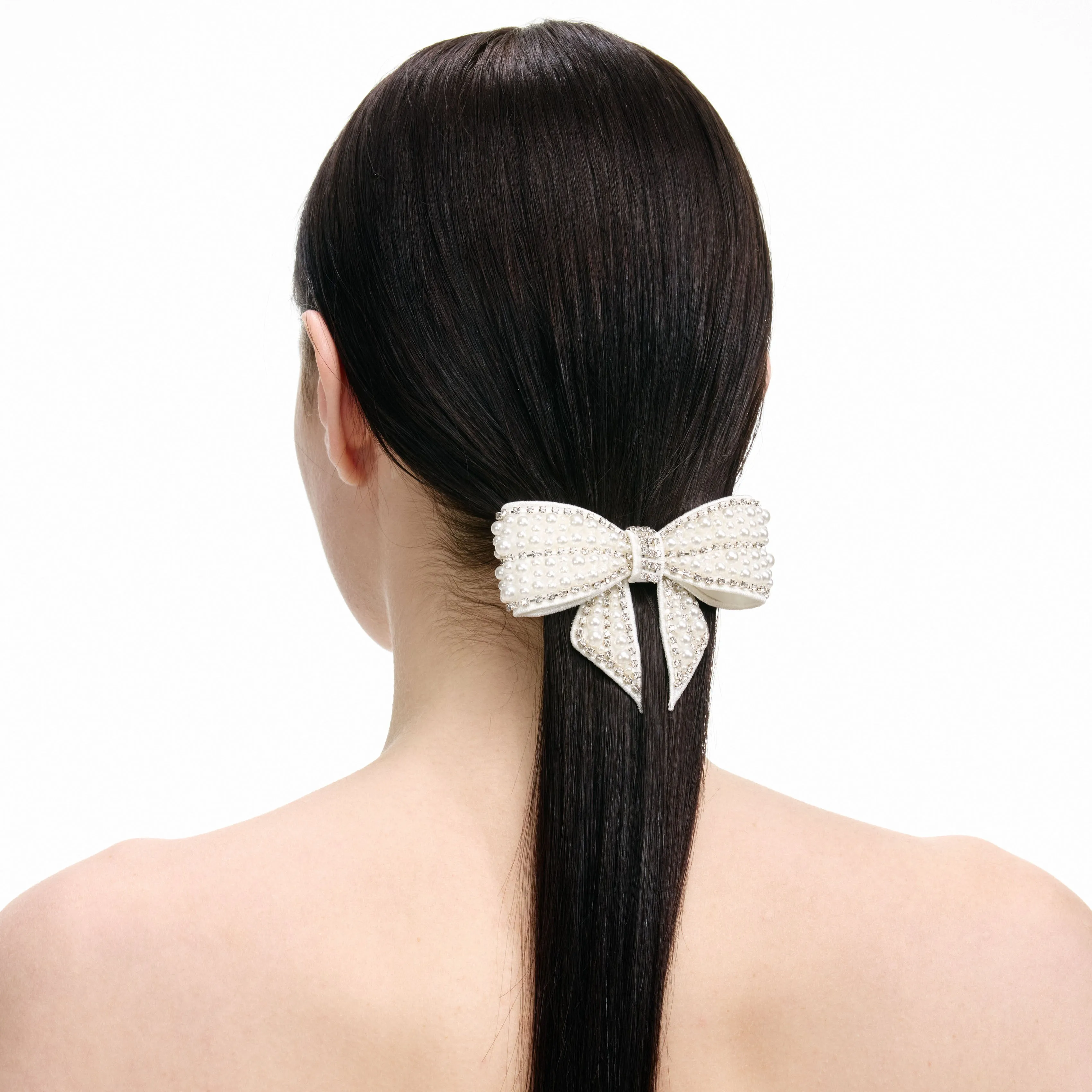 Pearl Crystal Bow Hairclip Self Portrait
