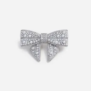 Pearl Embellished Bow Hairclip Self Portrait