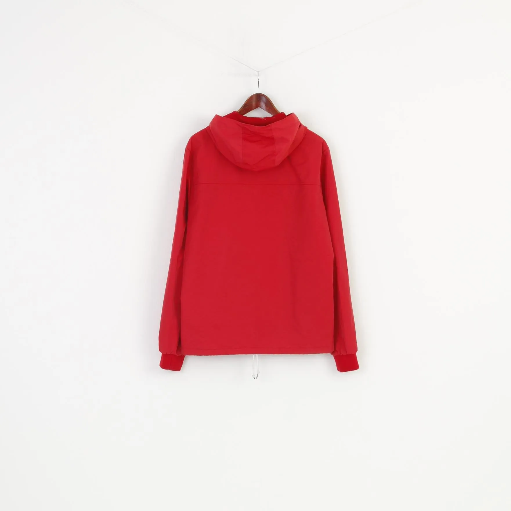 Penguin Men L Jacket Red Nylon Full Zipper Hood Outwear Top