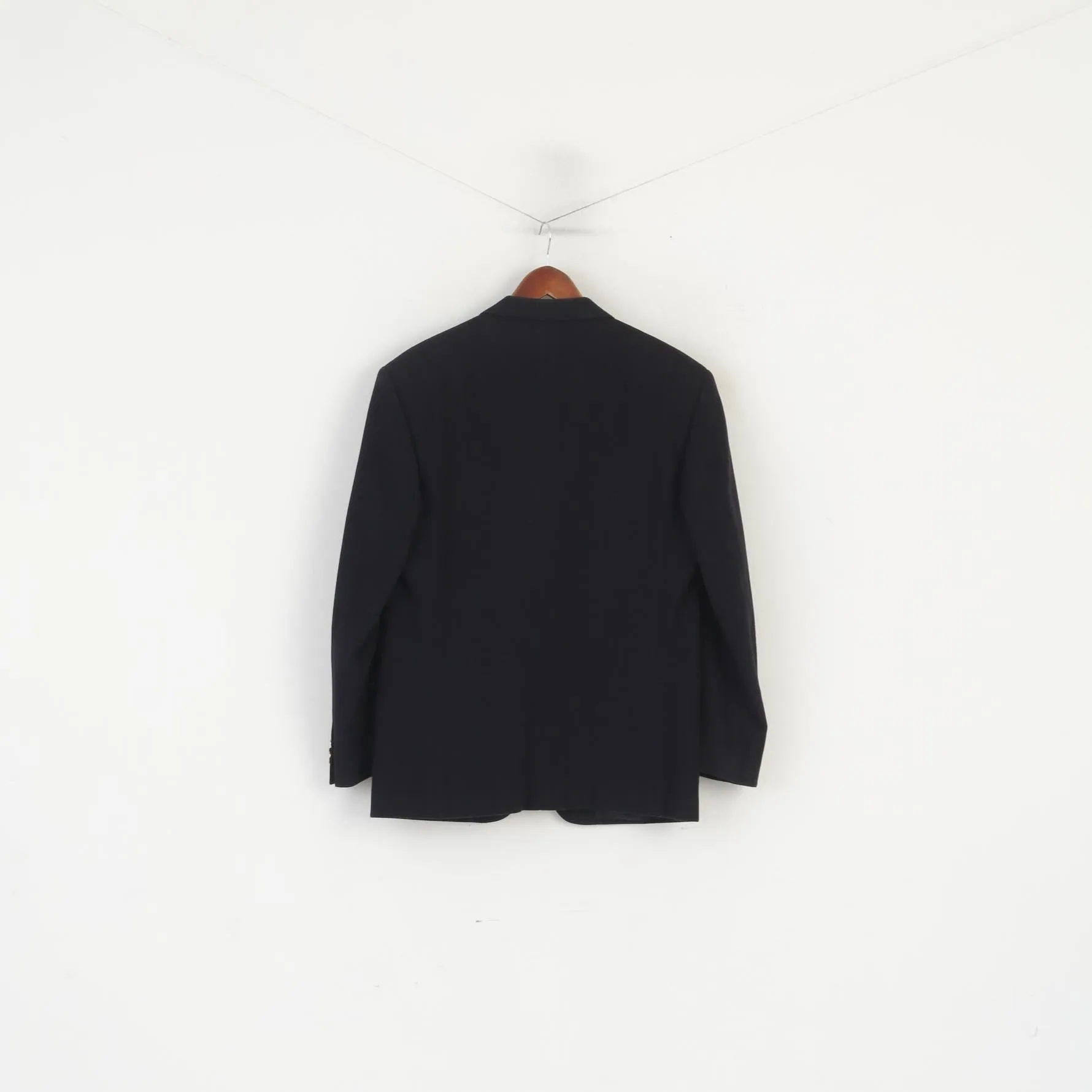 Pierre Cardin Paris Men 40 Blazer Black Wool Cashmere Blend Vintage Made in Italy Jacket