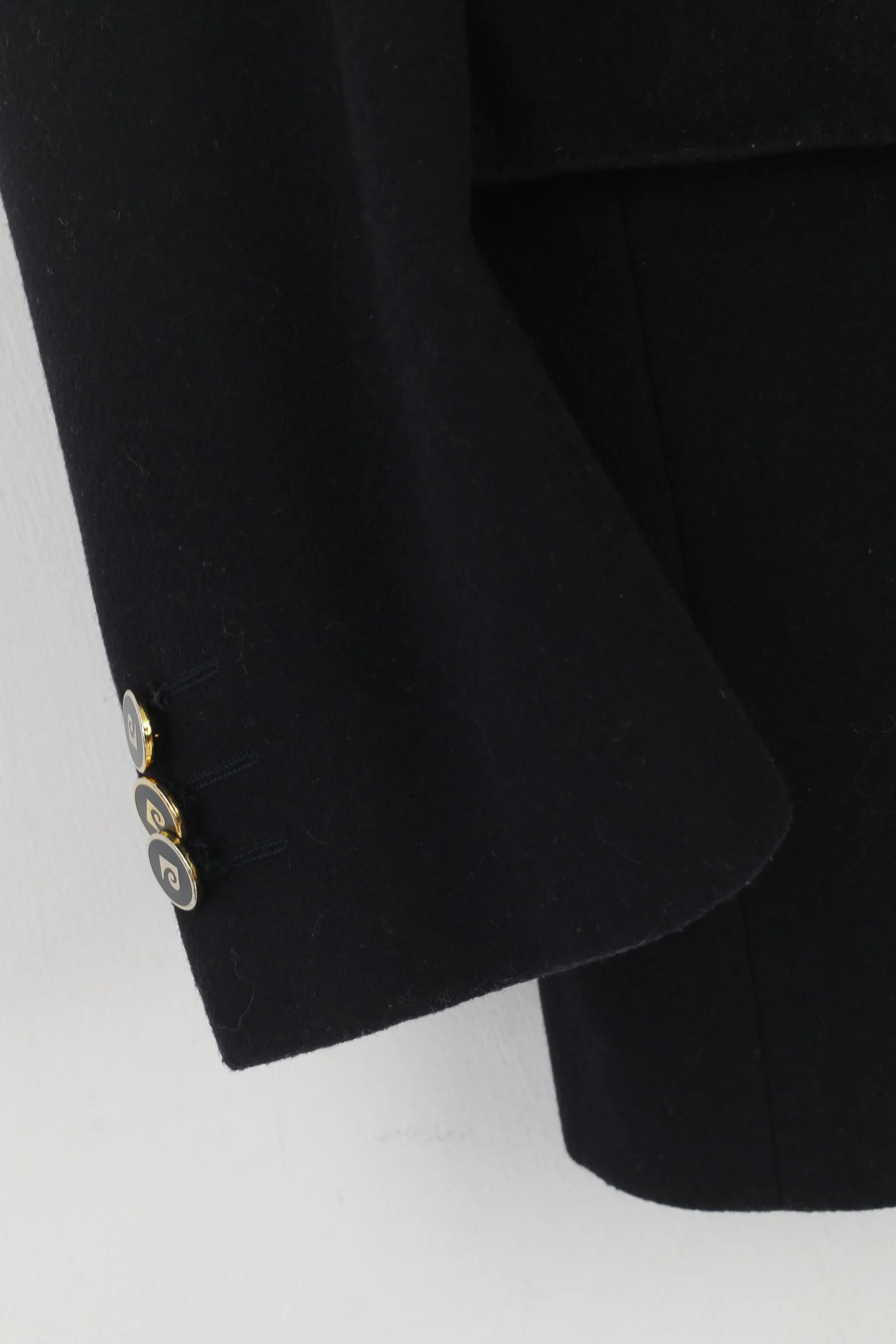 Pierre Cardin Paris Men 40 Blazer Black Wool Cashmere Blend Vintage Made in Italy Jacket