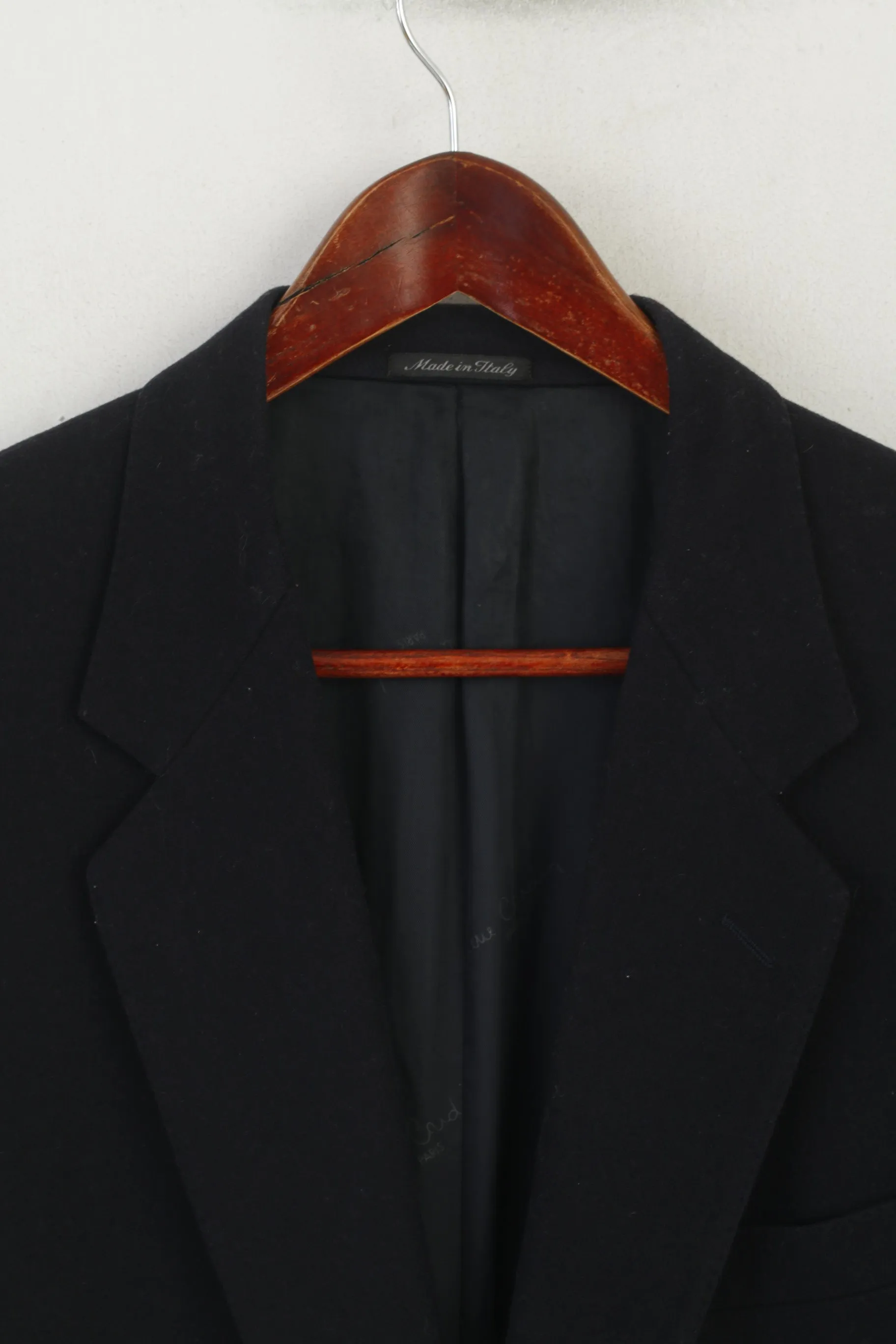 Pierre Cardin Paris Men 40 Blazer Black Wool Cashmere Blend Vintage Made in Italy Jacket