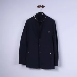 Pierre Cardin Paris Men 50 40 Blazer Navy Cotton Marine Snaps Casual Light Jacket