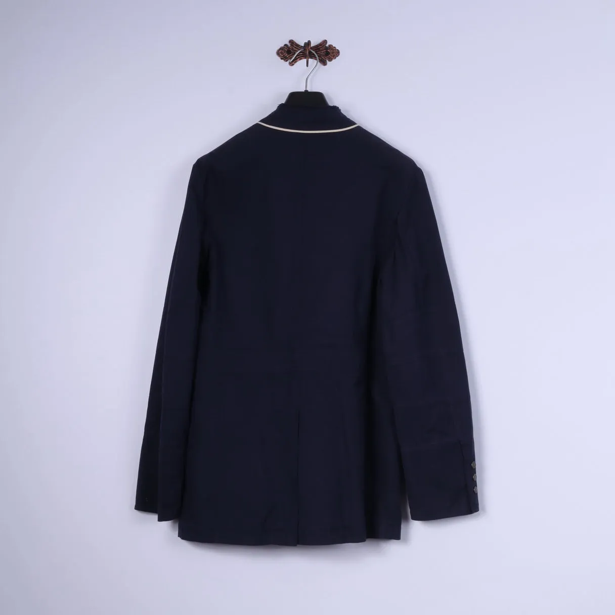 Pierre Cardin Paris Men 50 40 Blazer Navy Cotton Marine Snaps Casual Light Jacket