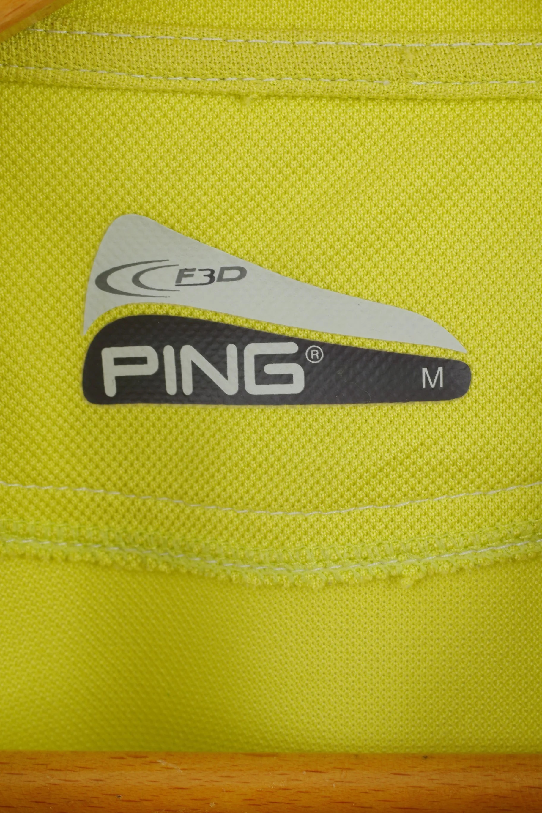 Ping Men M Shirt Neon Green Golf  Short Sleeve Activewear Top