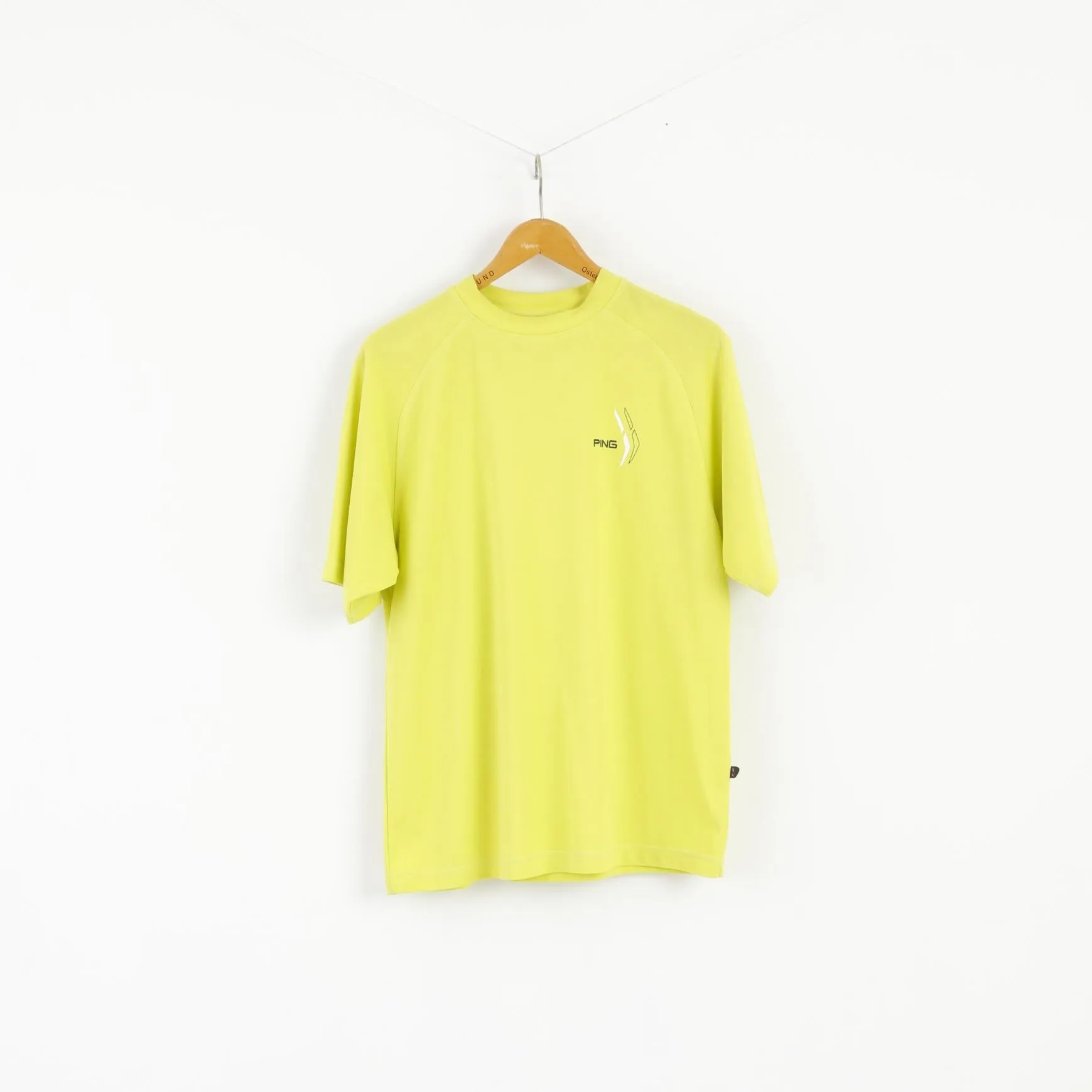 Ping Men M Shirt Neon Green Golf  Short Sleeve Activewear Top