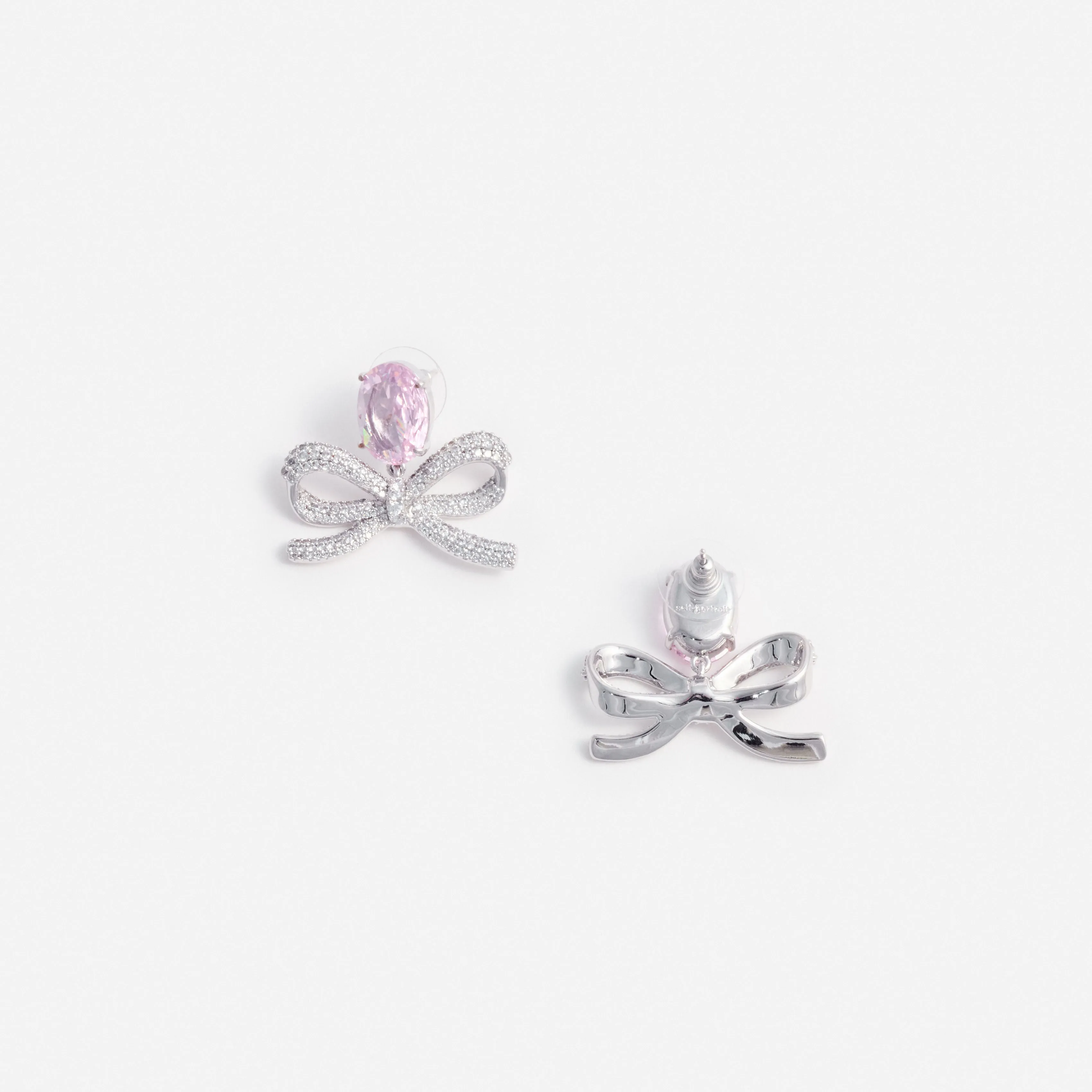 Pink Crystal Bow Earrings Self Portrait