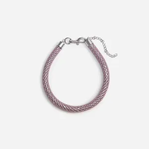 Pink Crystal Tube Necklace Self Portrait
