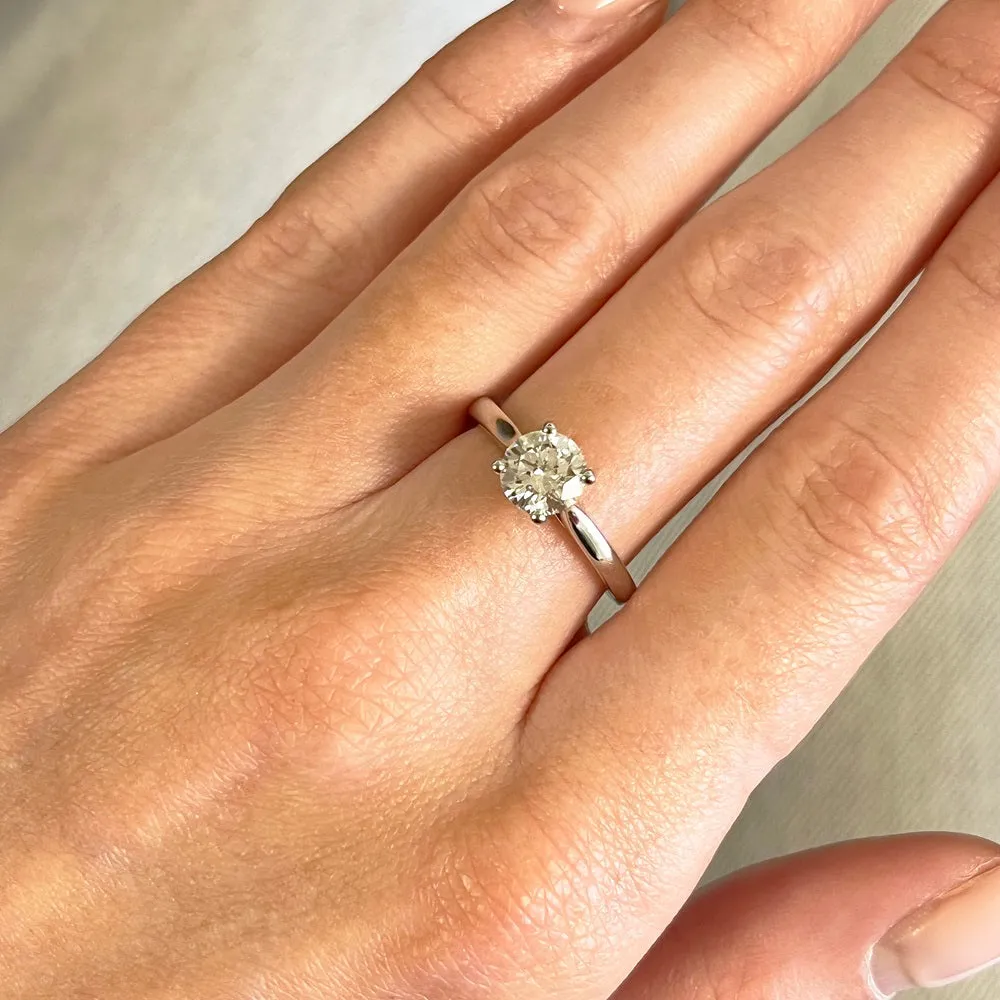 Platinum 1.00cts Lab Grown Diamond Solitaire Ring