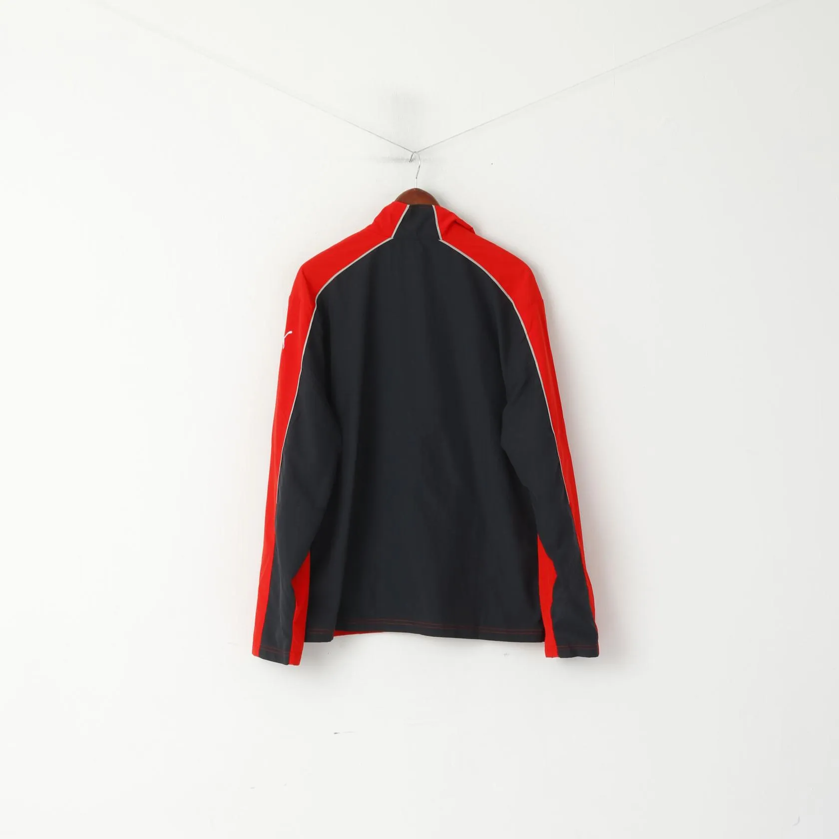 Puma Men L Jacket Red Sportswear Lightweight Full Zipper Activewear Track Top8