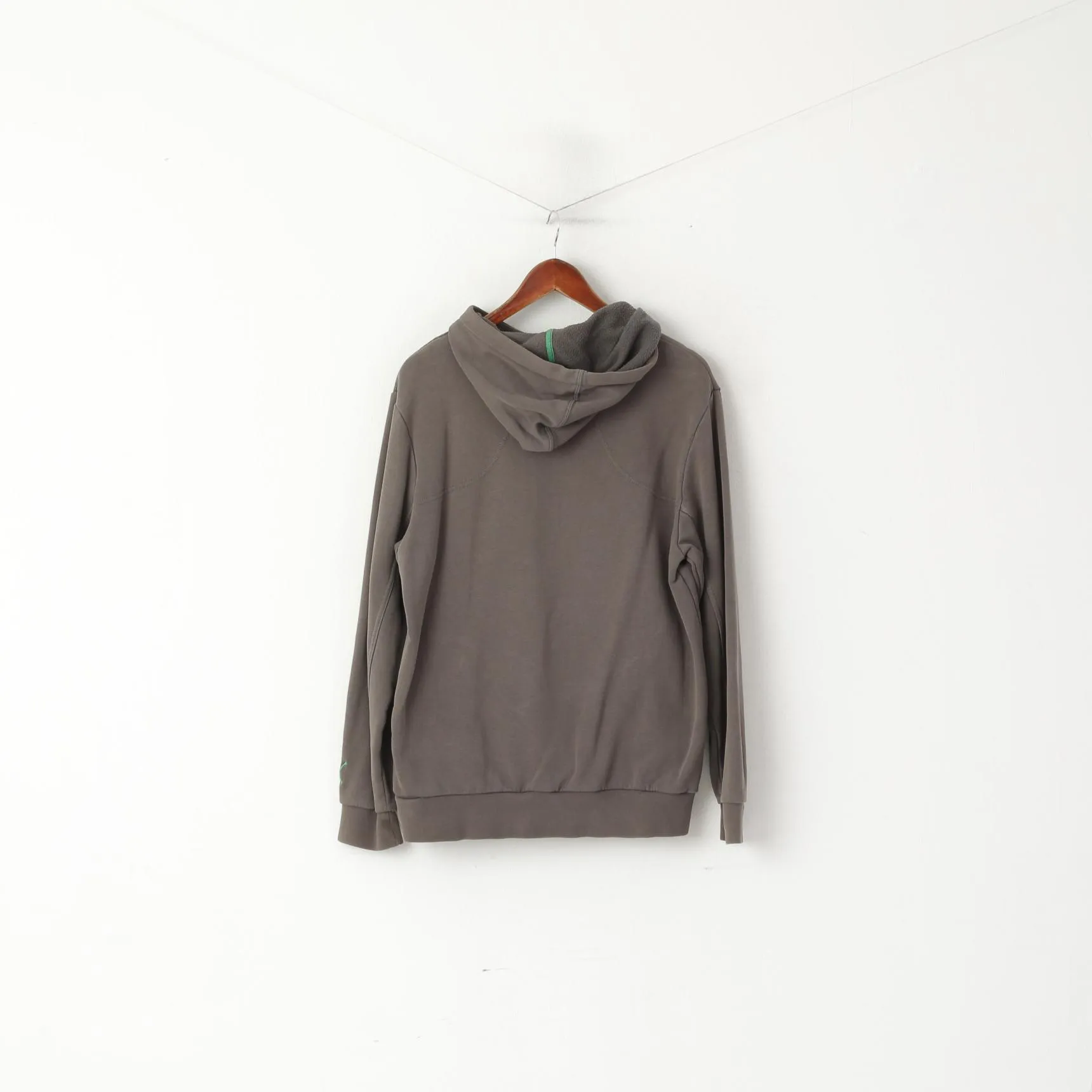Puma Men M Sweatshirt Grey Cotton Hodded Kangaroo Pocket Vintage Hoodie