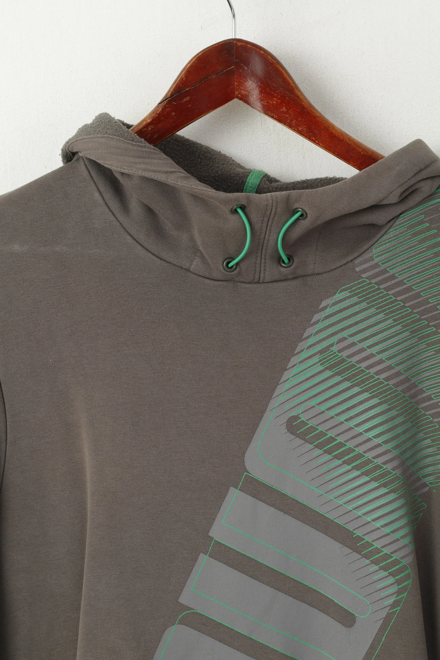 Puma Men M Sweatshirt Grey Cotton Hodded Kangaroo Pocket Vintage Hoodie