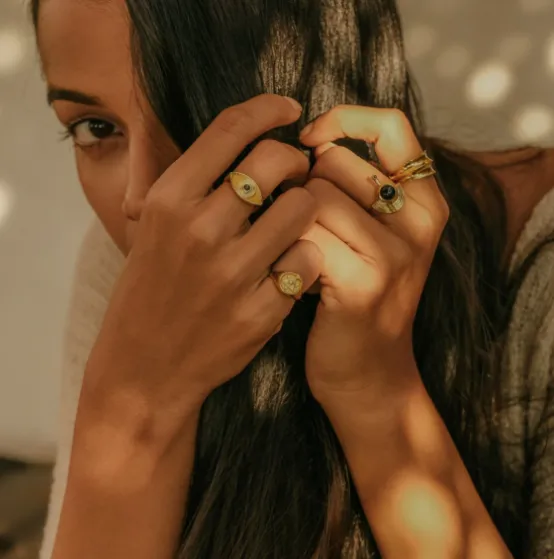 Rachel Entwistle Athena Chunky Ring Gold