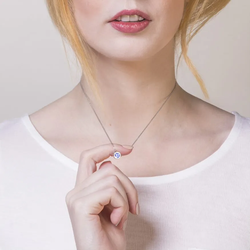 Radley Fountain Road Blue Stone Silver Ladies Necklace RYJ2027